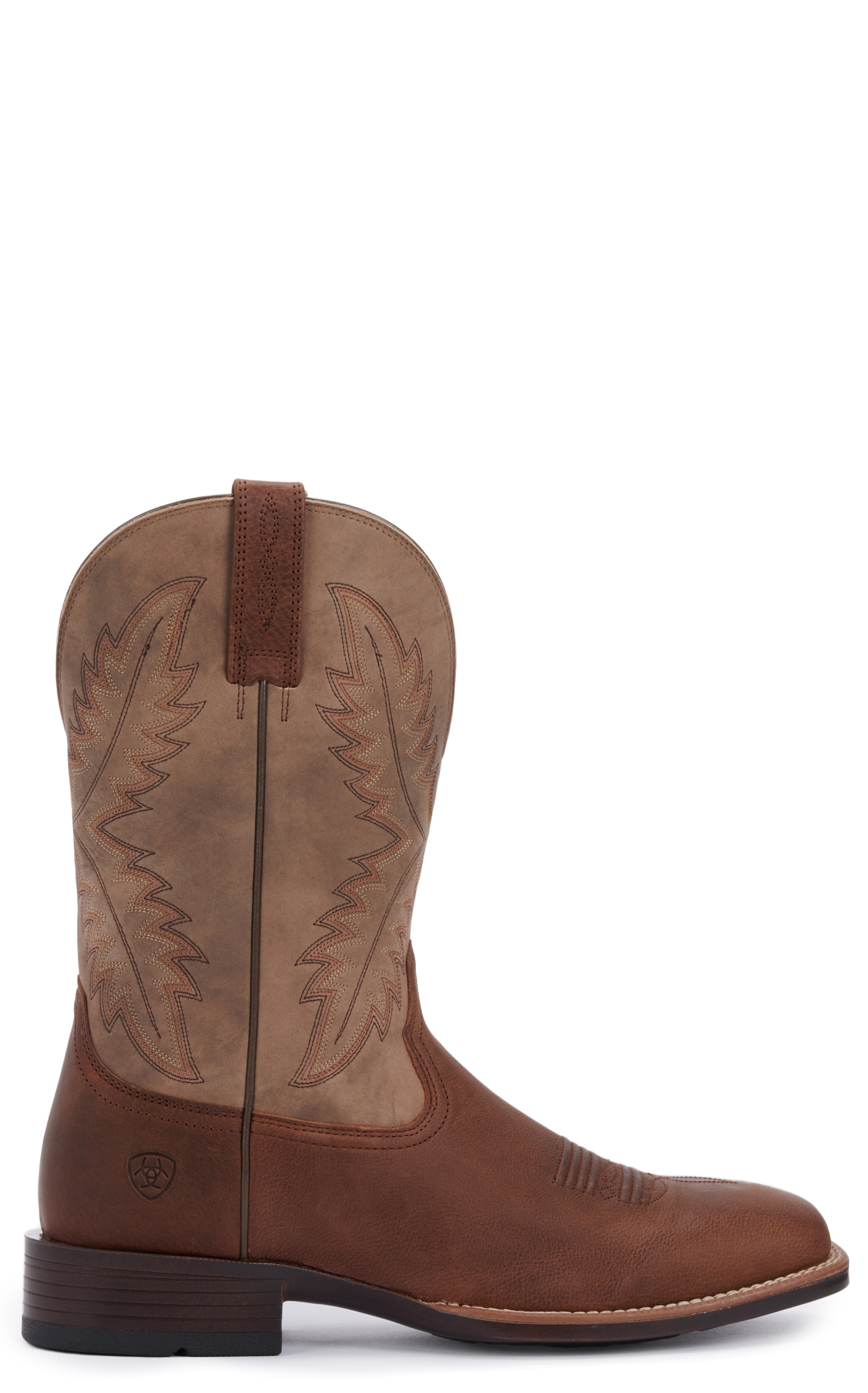 Ariat Men's Rawly Ultra Barrel Brown and Orro Brown Leather Wide Square Toe Cowboy Boots - Image 1