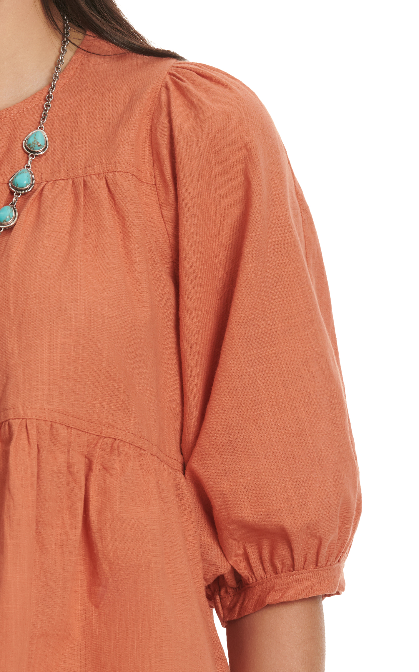 Rockin C Women's Apricot Tie Front Top - Image 1