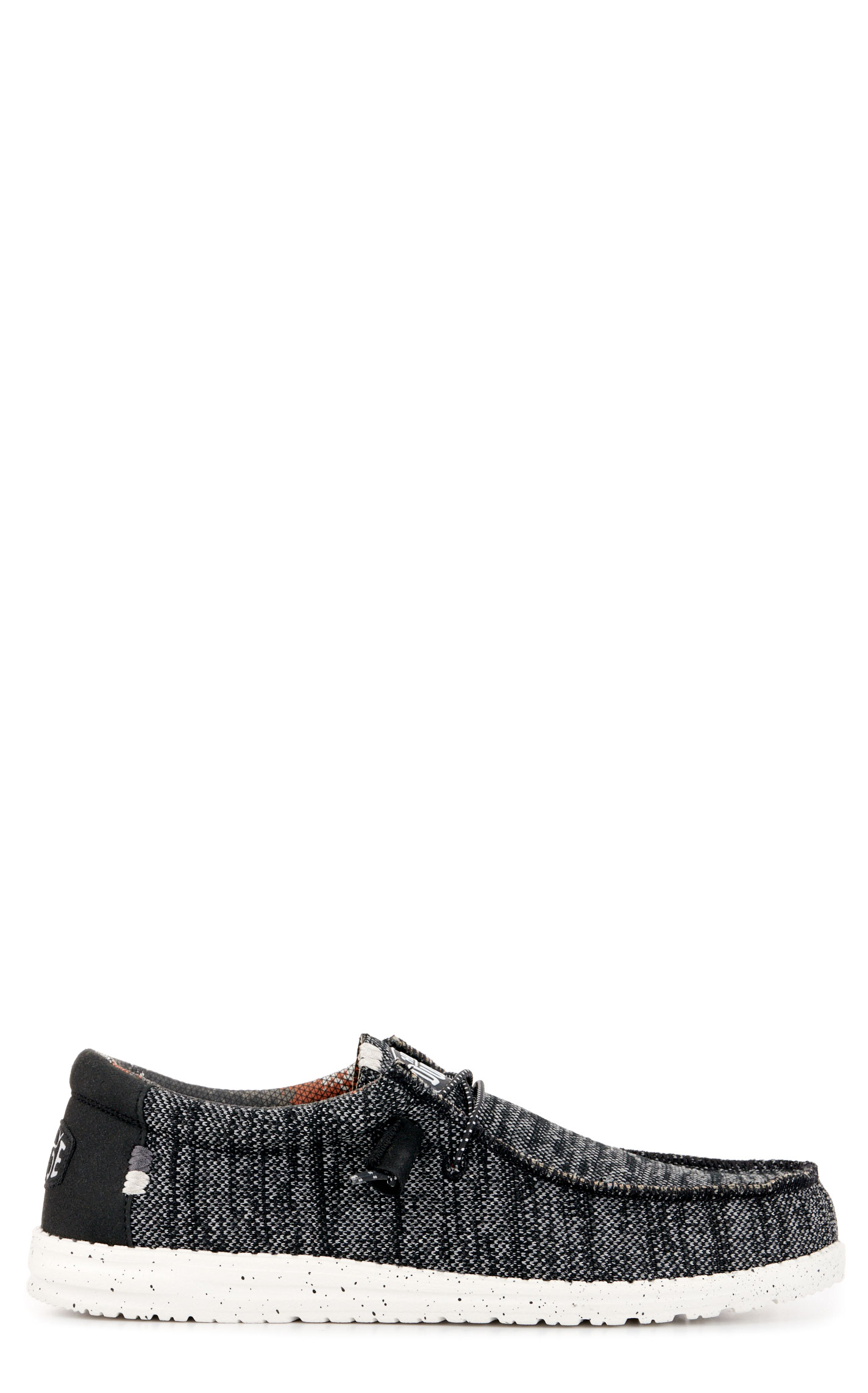 Hey Dude Men's Wally Sox Black and White Speckle Lace Up Casual Shoe - Image 1