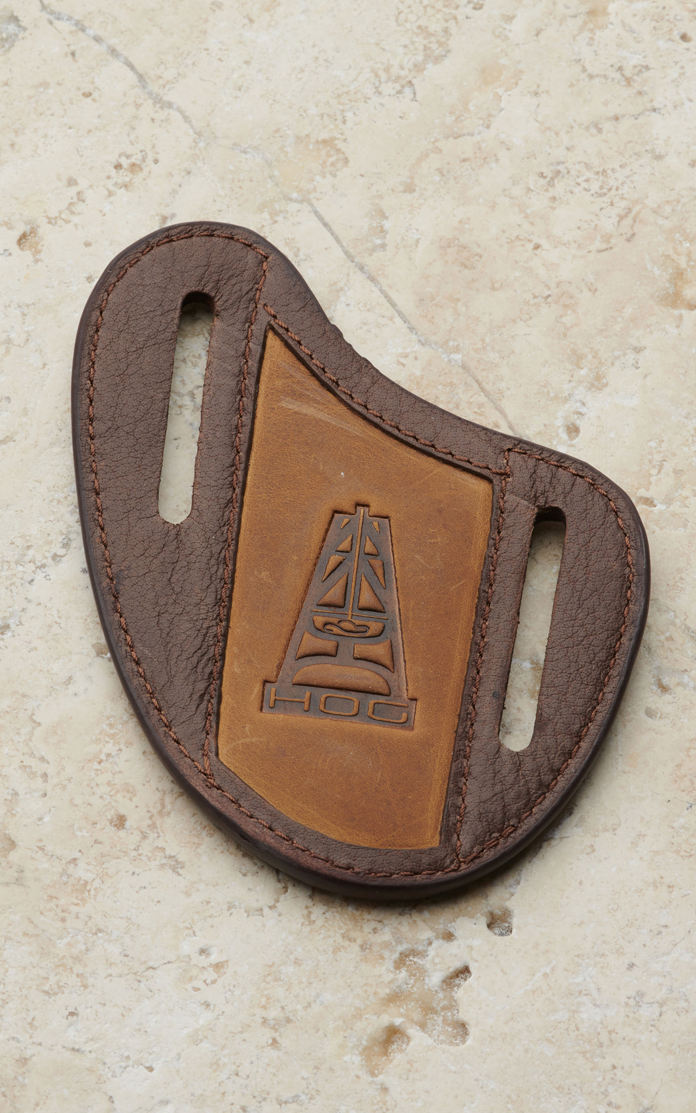 Hooey Brown and Tan with HOG Logo Pancake Knife Sheath - Image 1