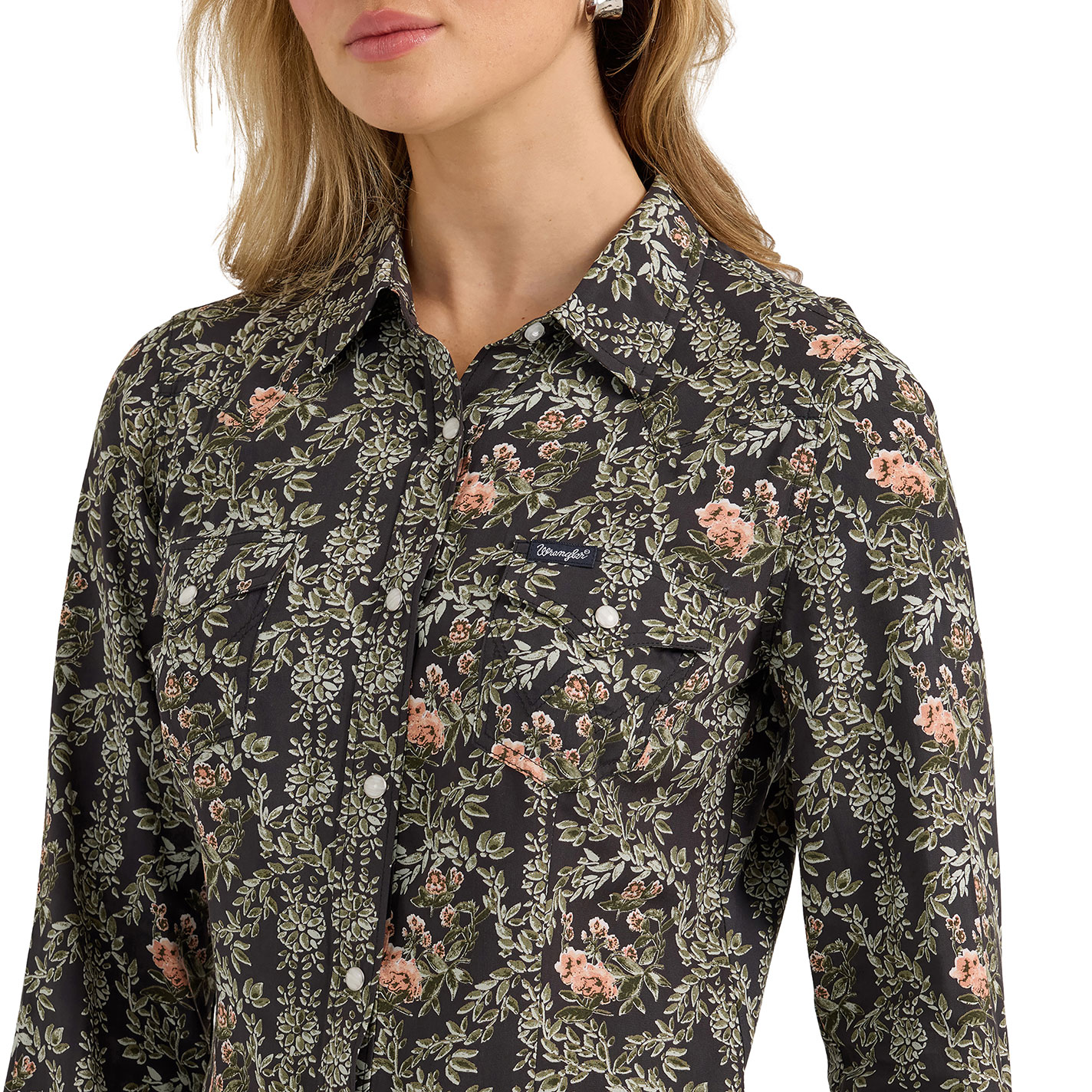 Wrangler Retro Women's Black Floral Western Shirt - Image 1
