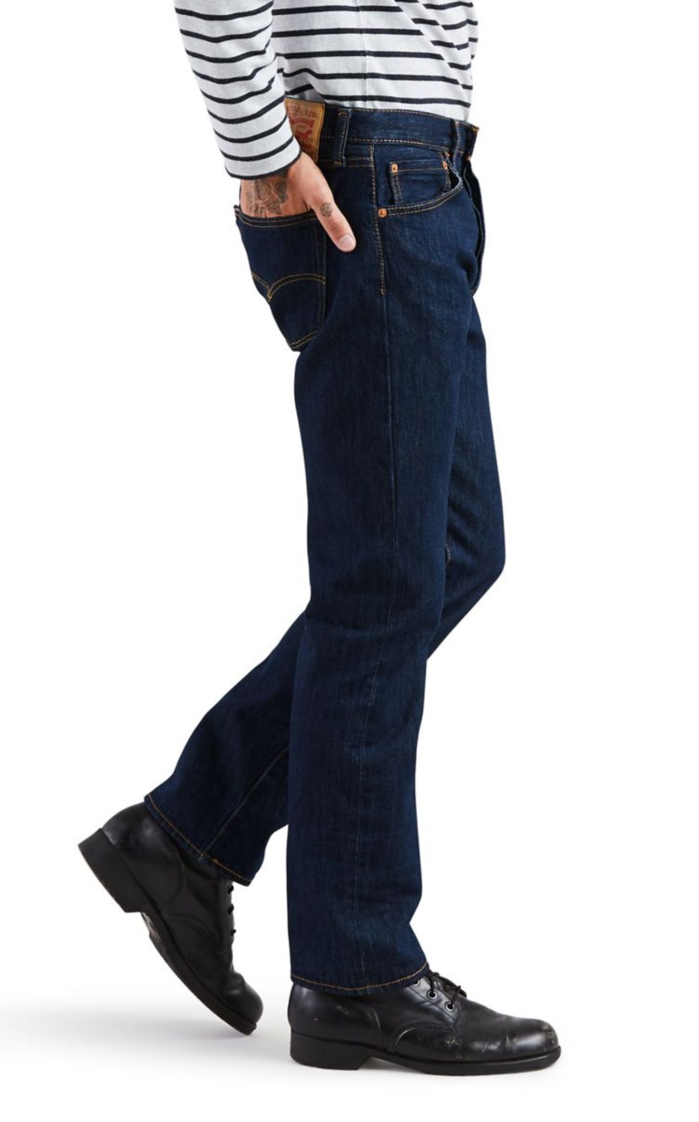 Levi's Men's 501 Original Fit Rinse Dark Wash Jeans - Image 1