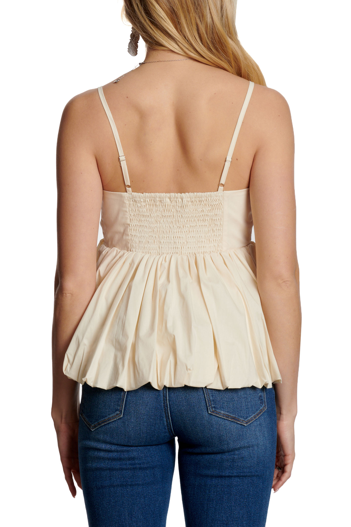 Blue B Women's Cream Bubble Hem Top - Image 2