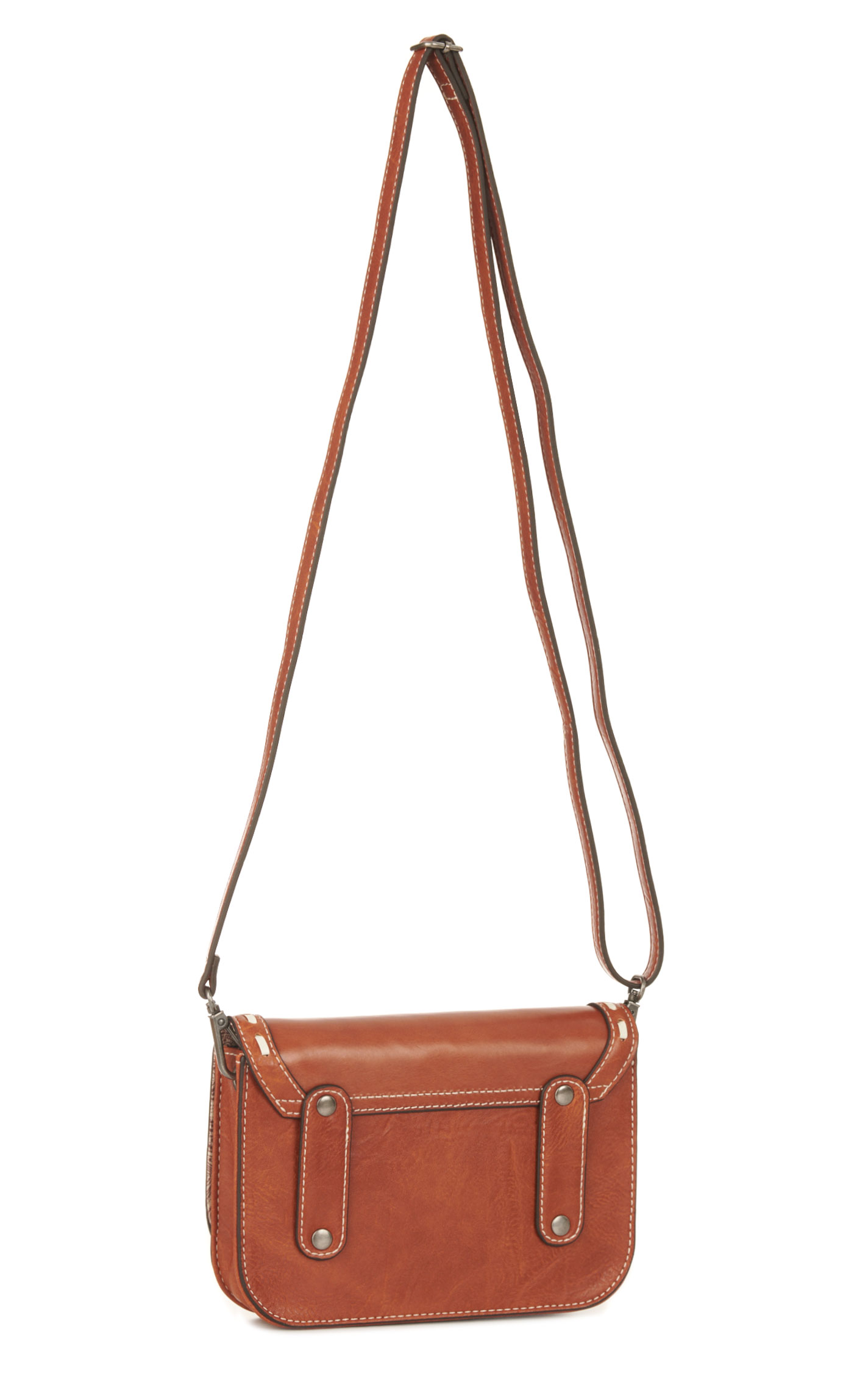 Nocona Ophelia Cinnamon Tooled & Cream Underlay Crossbody Bag - Image 1
