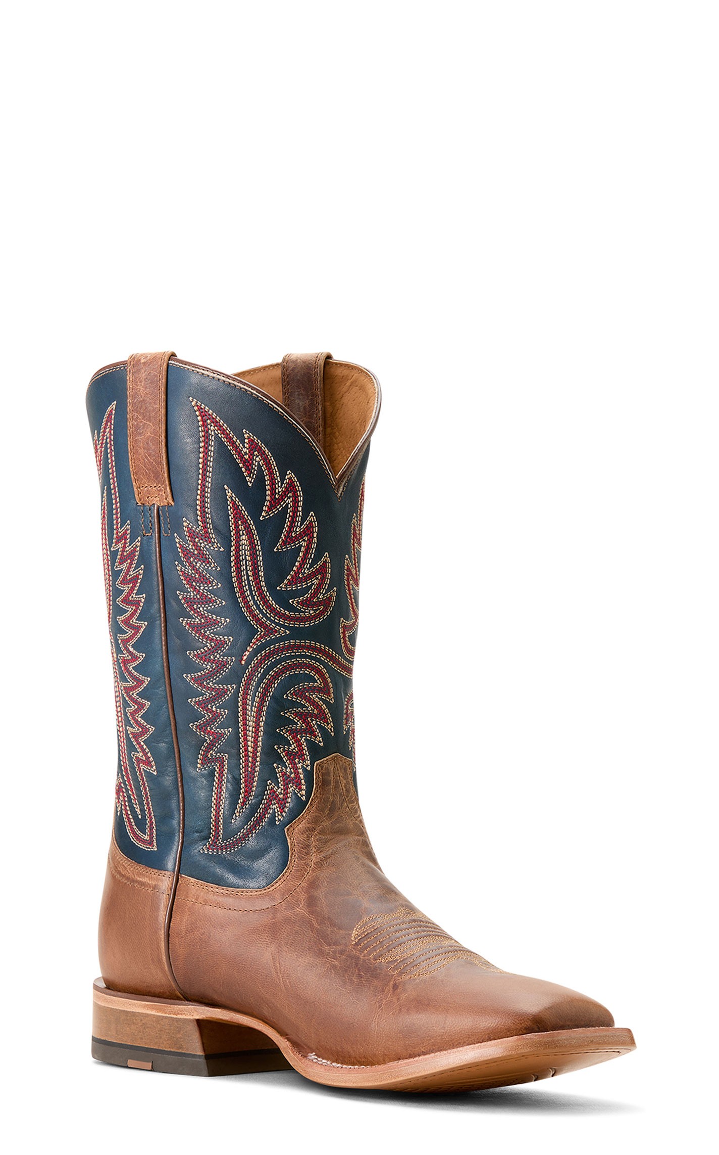 Ariat Men's Tanglewood Bone and Blue Wide Square Toe Cowboy Boots - Image 1