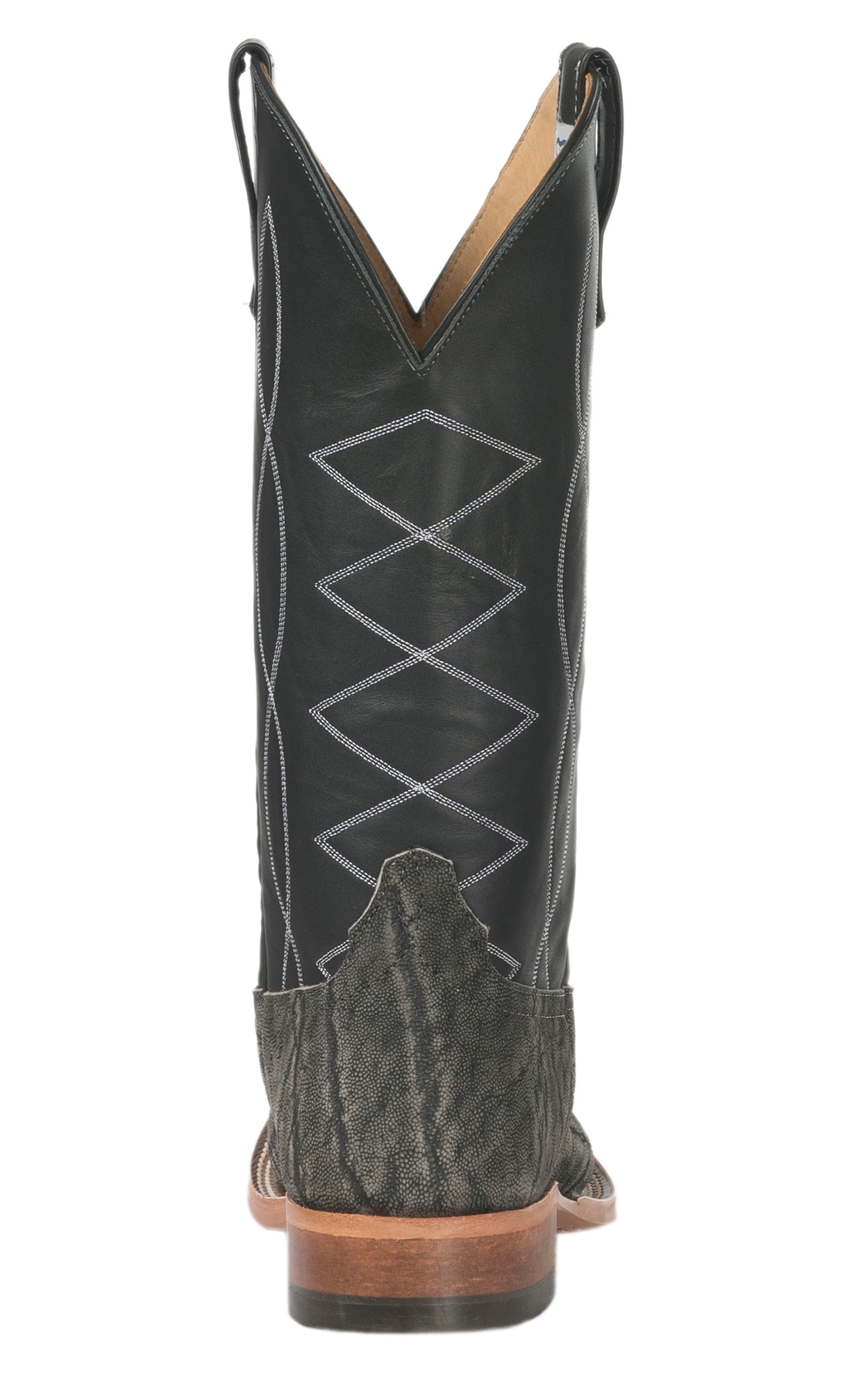 Anderson Bean Men's Granite Safari Elephant and Black Square Toe Exotic Cowboy Boots - Image 1