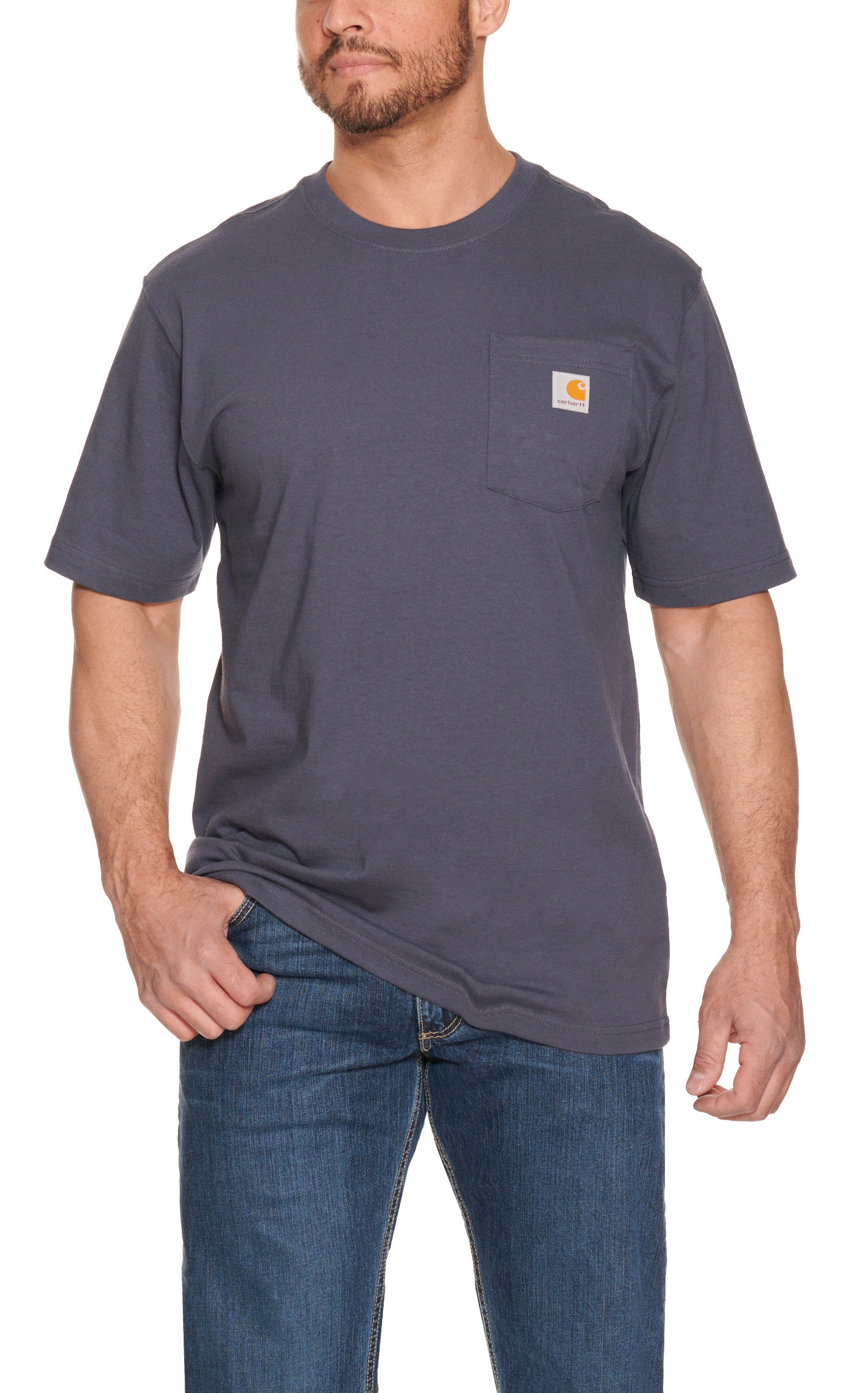 Carhartt Men's Navy Blue Loose Fit Short Sleeve Work T-Shirt - Image 1