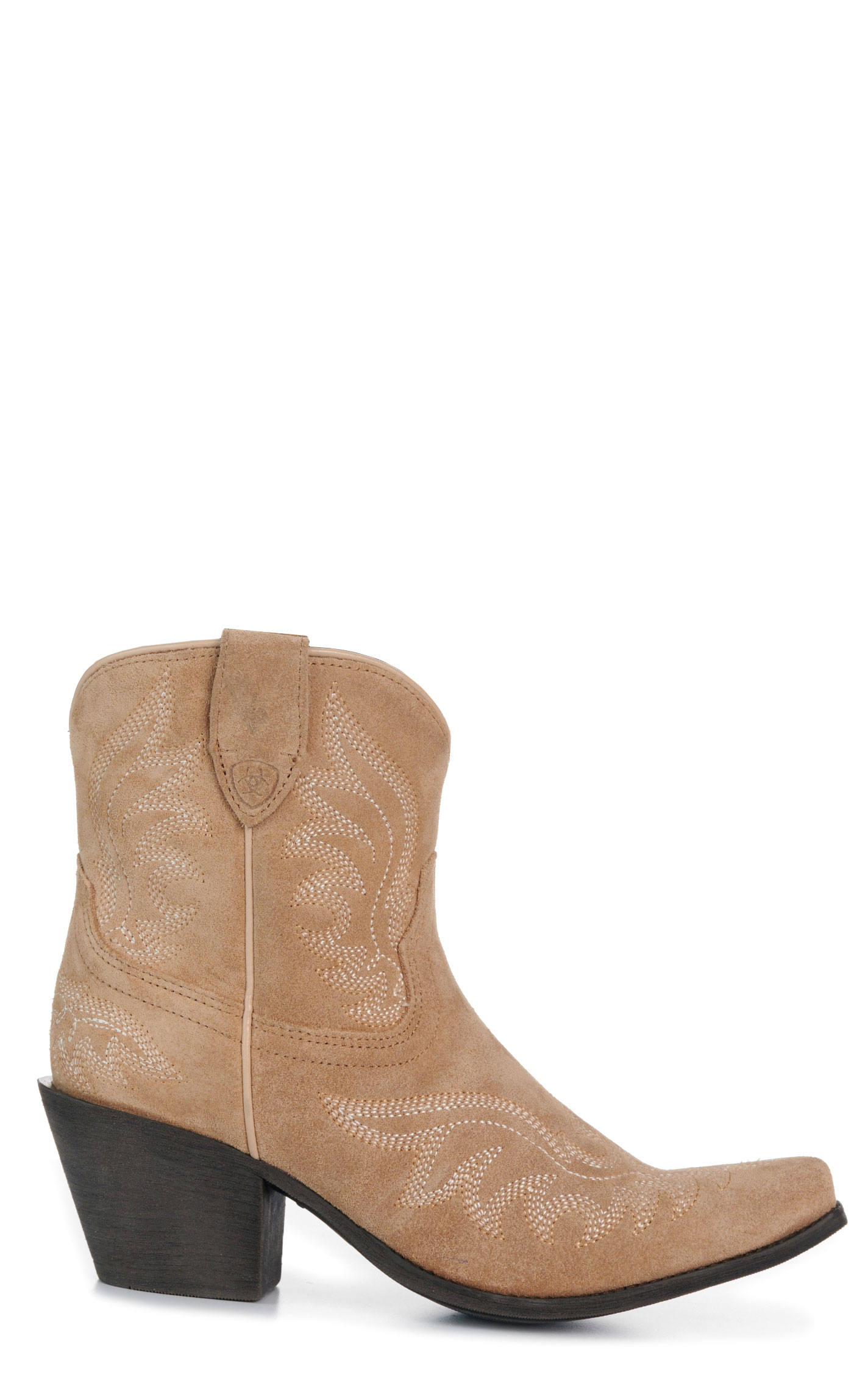 Ariat Women’s Truly Taupe Suede Chandler Snip Toe Booties - Image 1