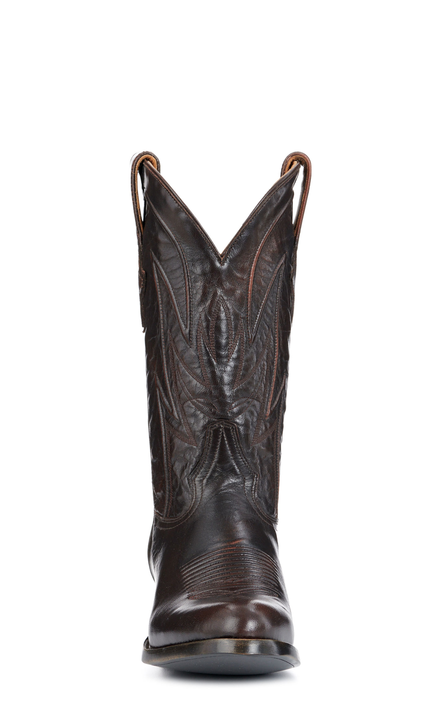 JRC & Sons Men's Creed Brush Off Goat Round Toe Cowboy Boot in Chocolate - Image 1