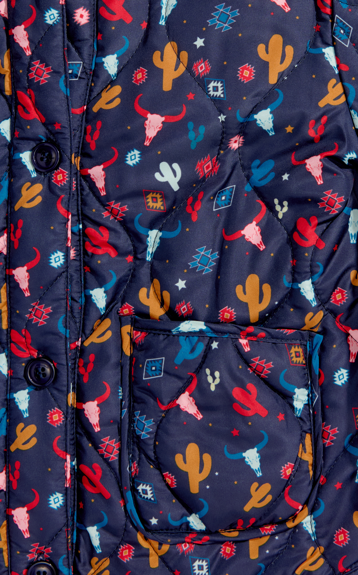 Rockin C Girl's Navy Desert Aztec Print Shacket - Image 1