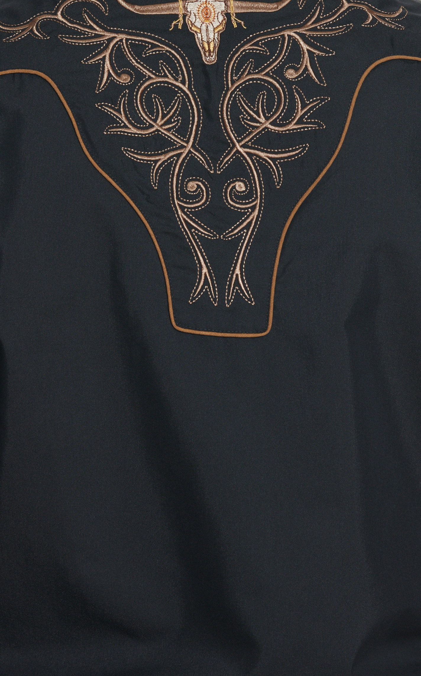 Ranger's Legend Men's Black & Copper Embroidered Western Shirt - Image 1