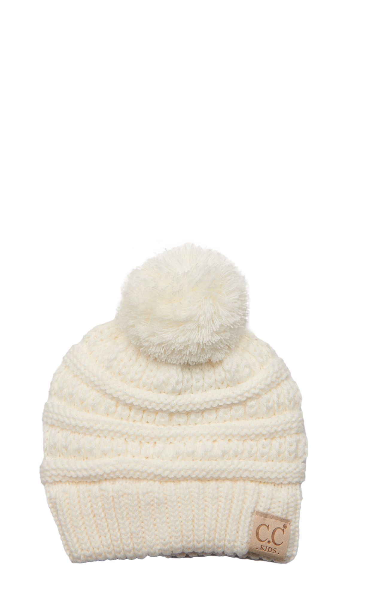 C.C. Brands Kids' Solid Ivory Beanie - Image 1