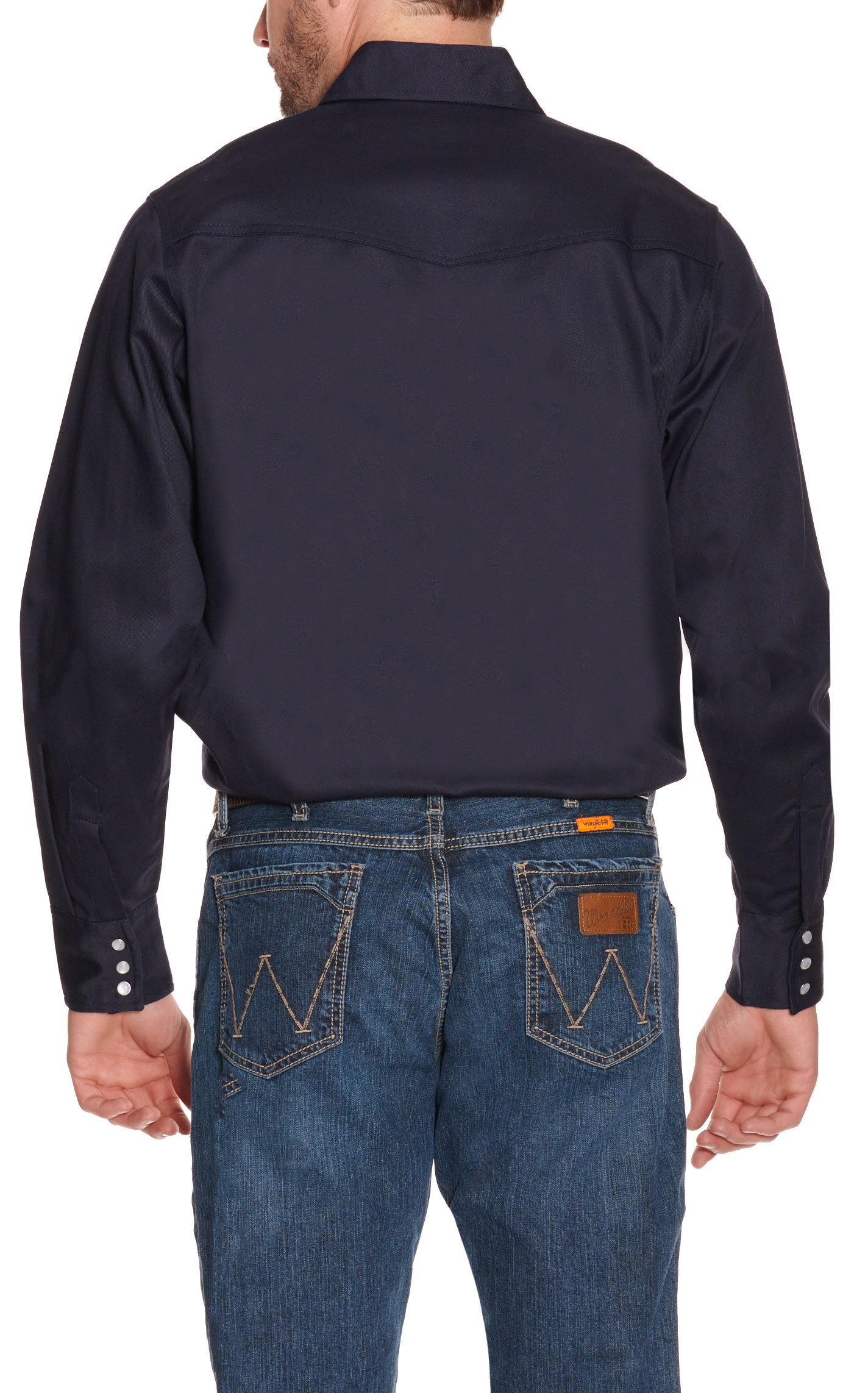 Forge Men's Navy Long Sleeve FR Work Shirt - Image 1