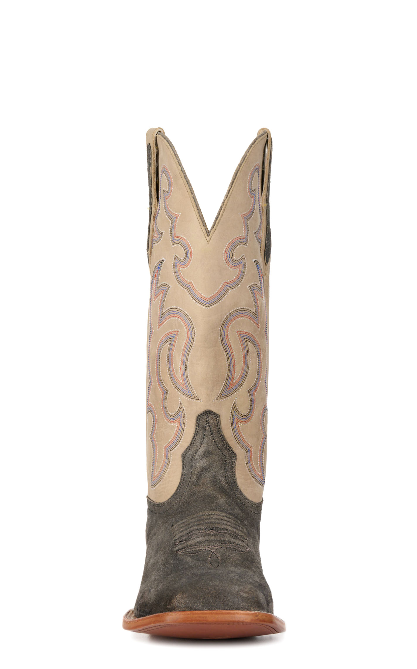 Cavender's Men's Charcoal Roughout and Light Gray Wide Square Toe Cowboy Boots - Image 1