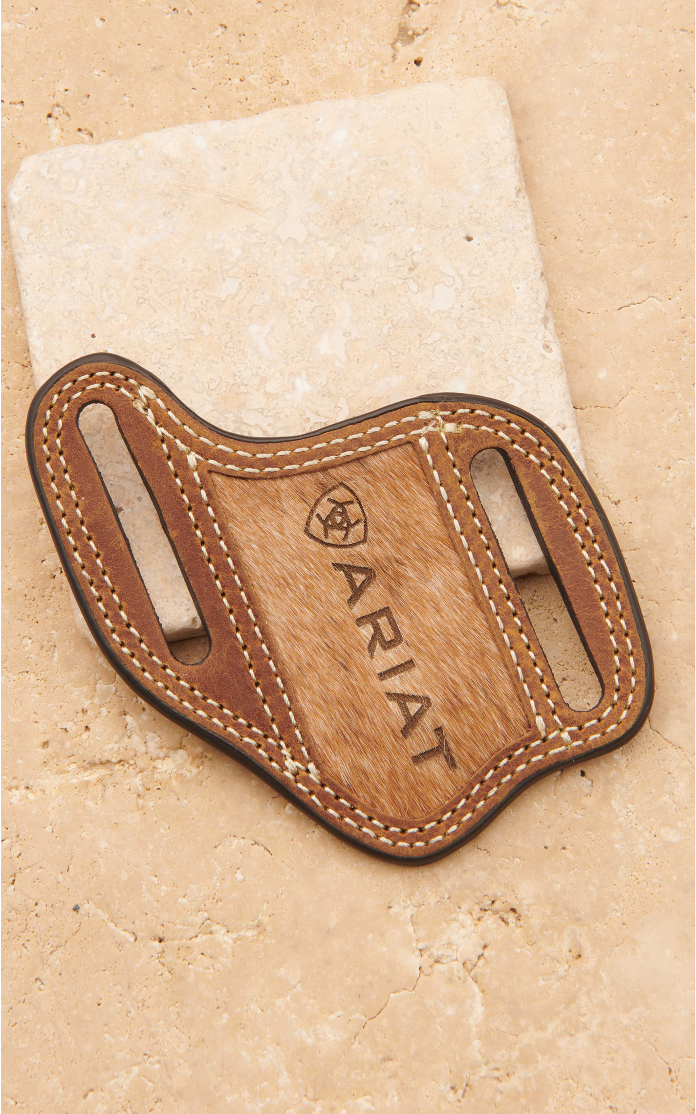 Ariat Medium Brown Calf Hair Pancake Knife Sheath - Image 1