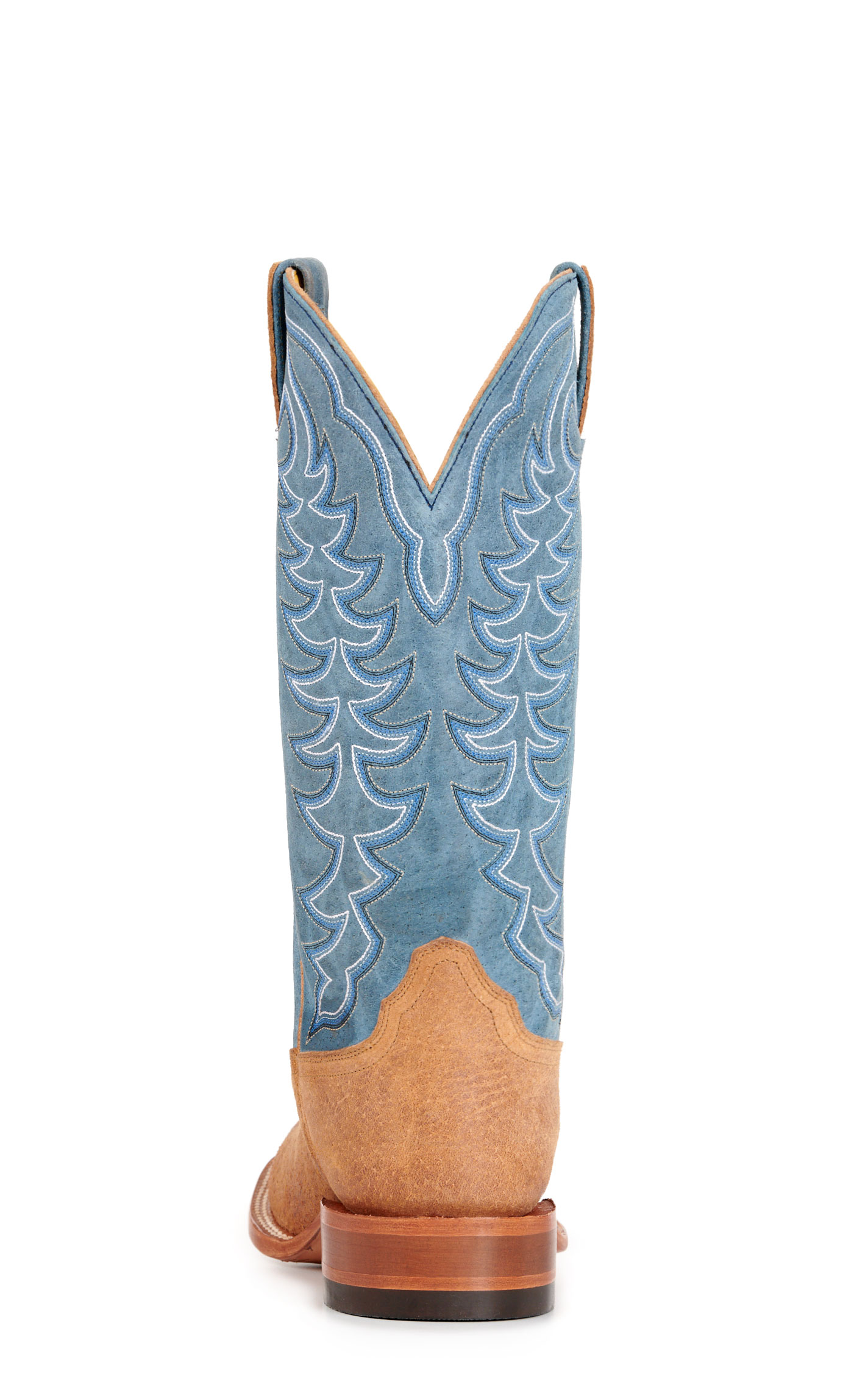 Cavender's Men's Sand Boar and Blue Wide Square Toe Cowboy Boots - Image 1