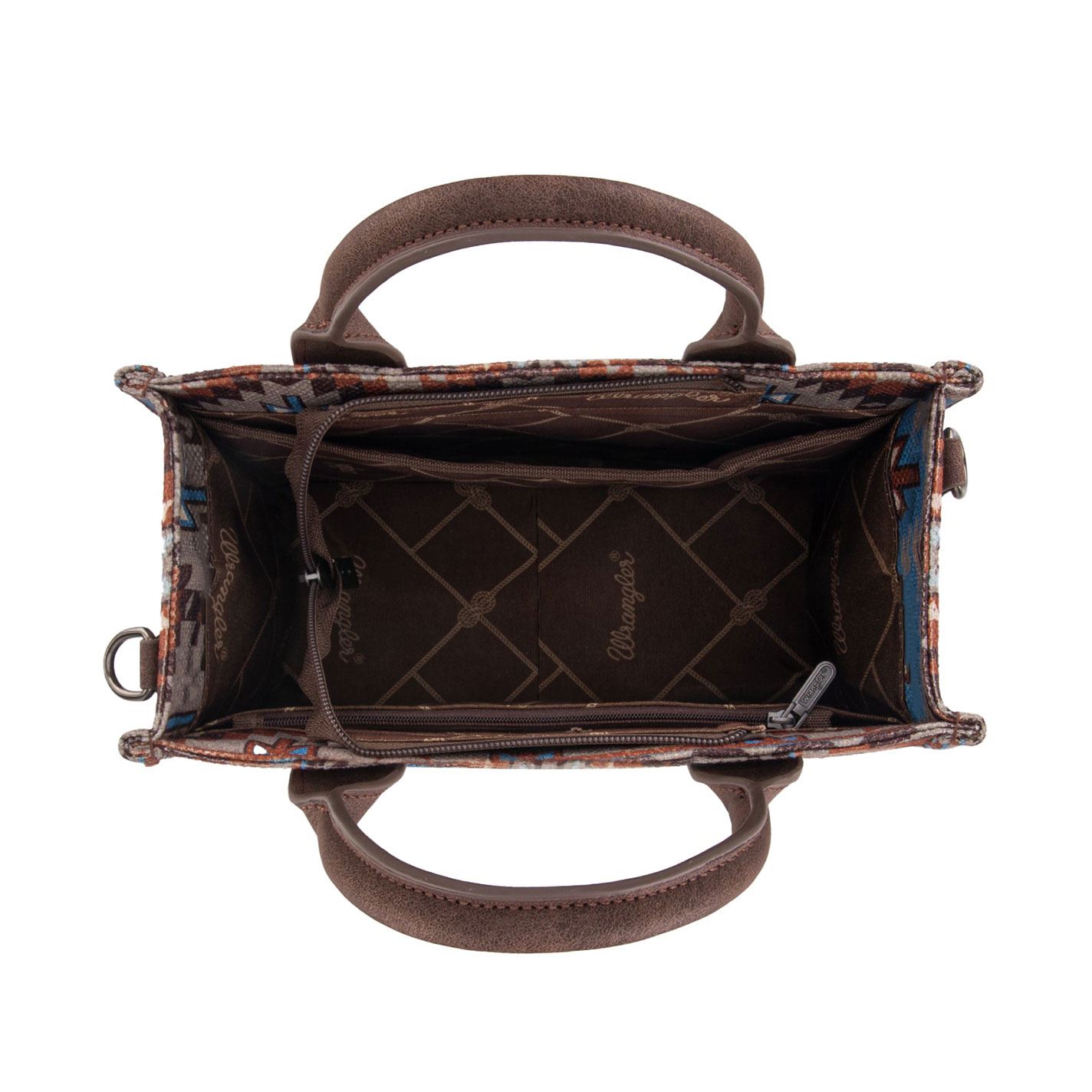 Wrangler Taupe Aztec Print Crossbody Tote Bag - Image 1