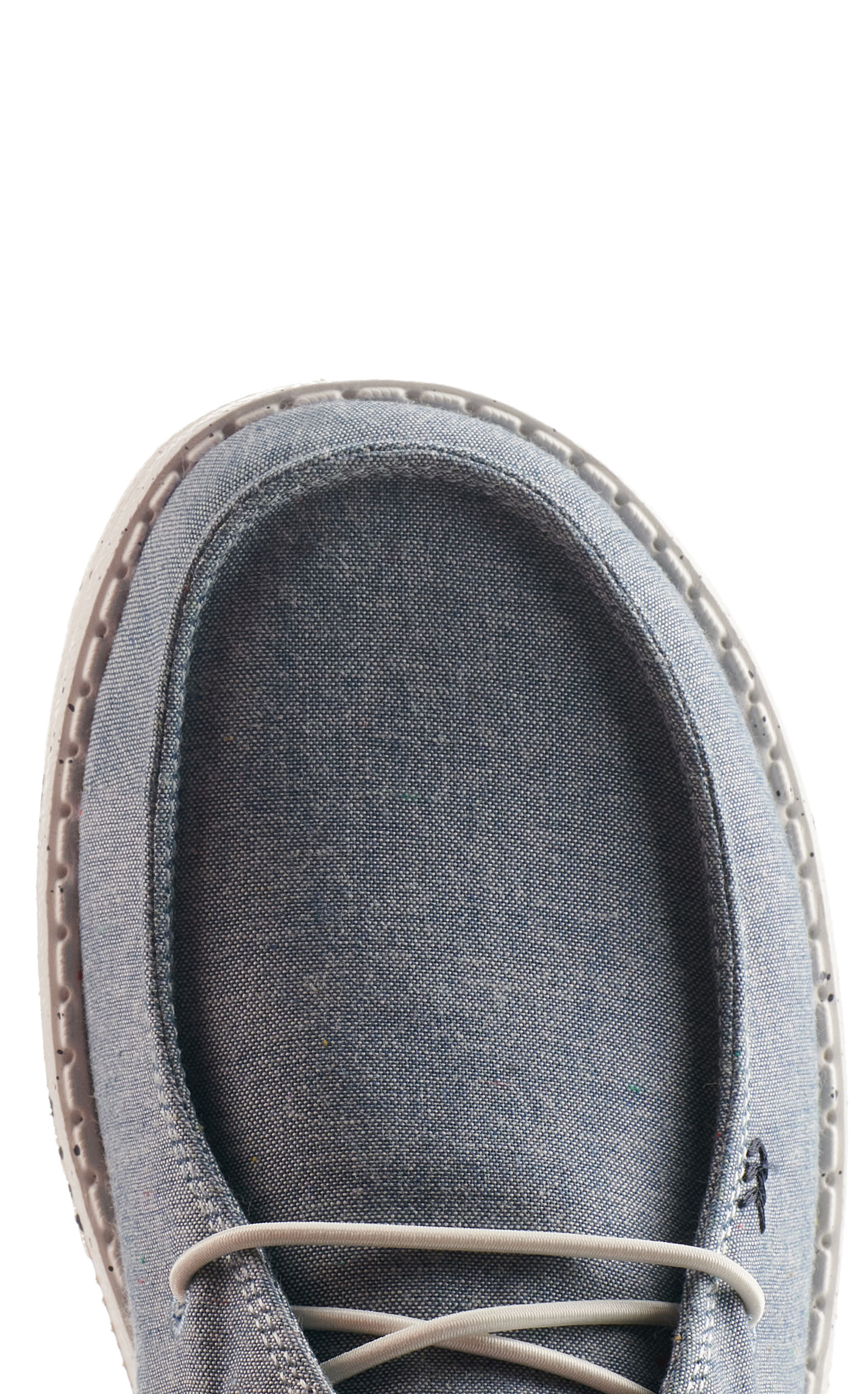 Hey Dude Women's Wendy Chambray Light Blue Moc Toe Lace Up Casual Shoes - Image 1
