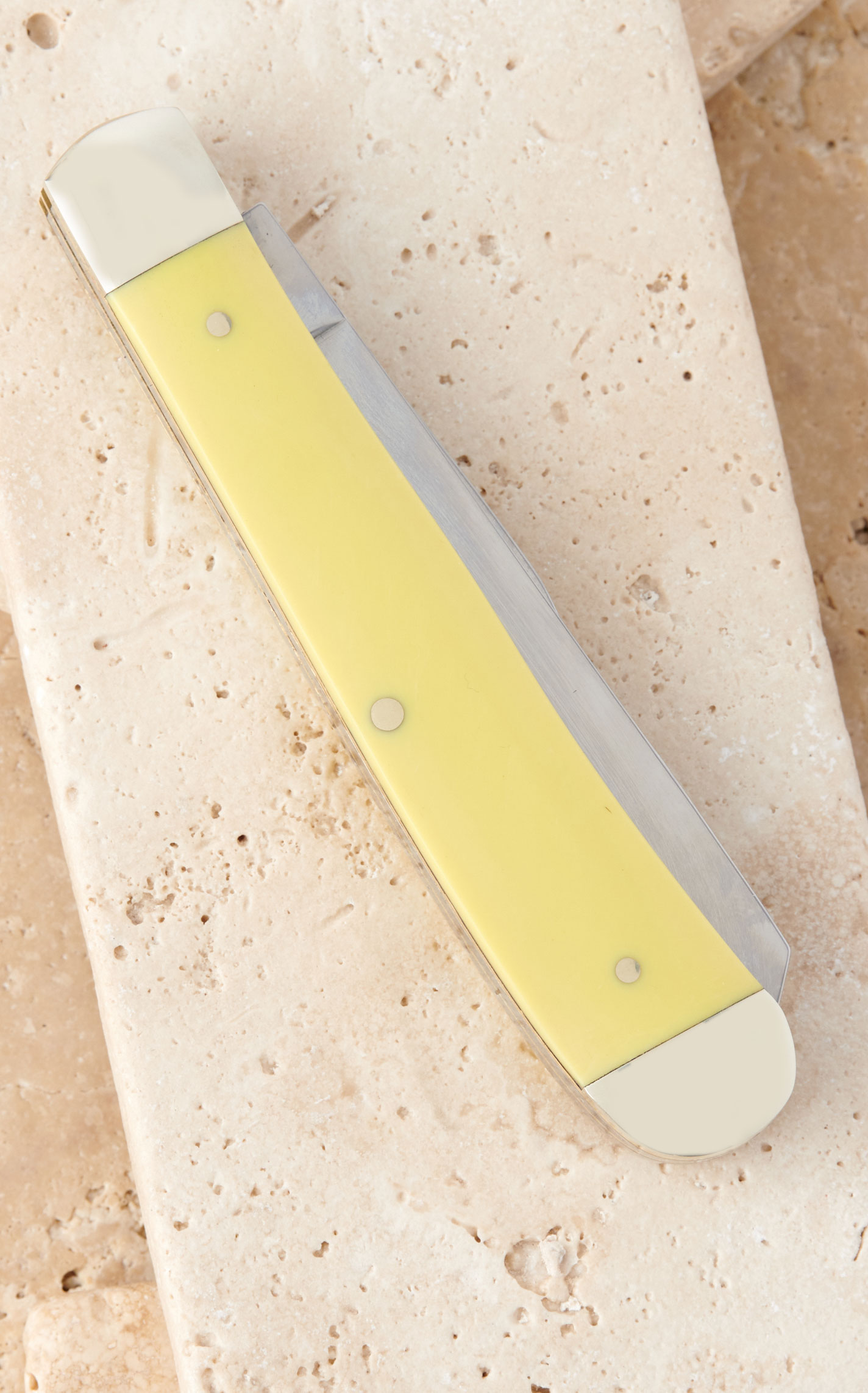 Tree Brand by Boker Traditional Series Smooth Lemon Yellow Delrin Handle Trapper Pocket Knife - Image 3