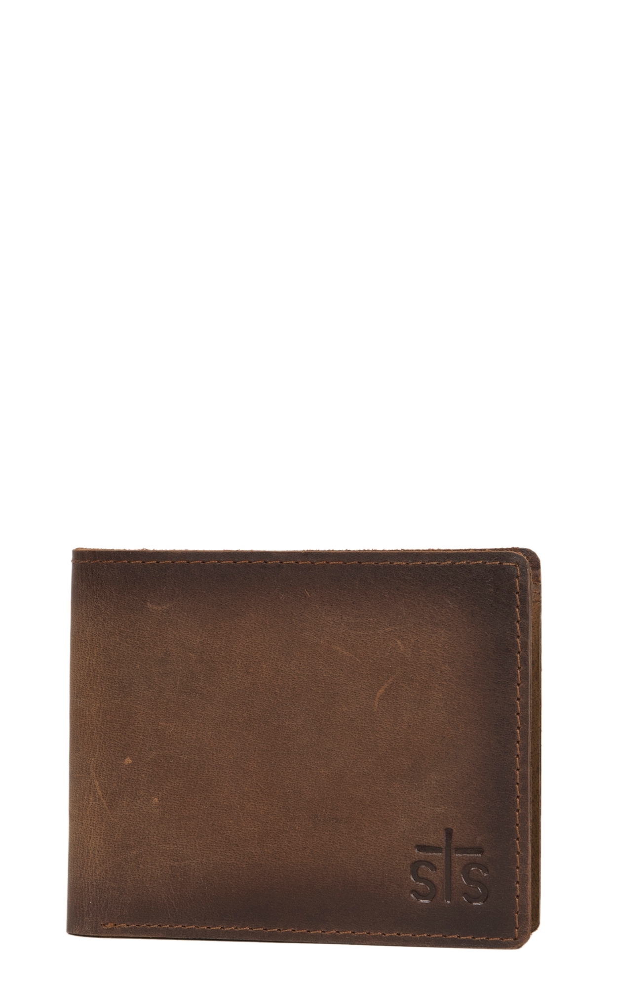STS Ranchwear Foreman Collection Men's Distressed Brown Leather Bi-Fold Wallet - Image 1