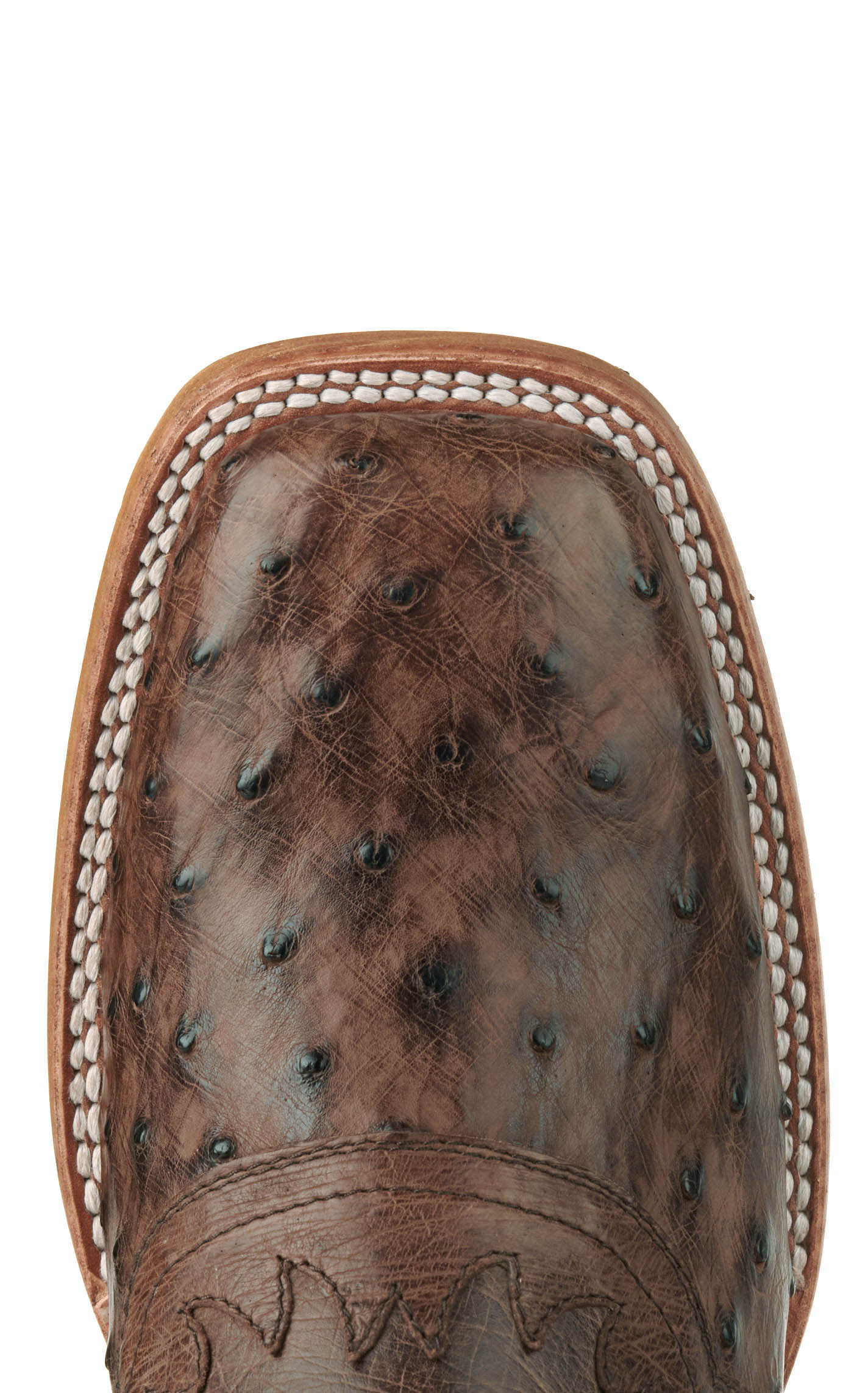 Durango Men's Kango Tobacco Full Quill Ostrich Saddle Vamp Wide Square Toe Exotic Cowboy Boots - Image 1