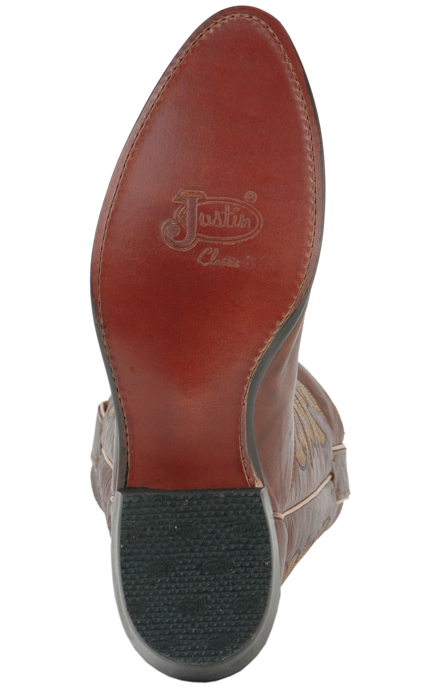 Justin Men's Chestnut Brown Marbled Deerlite Cowboy Boots - Image 1