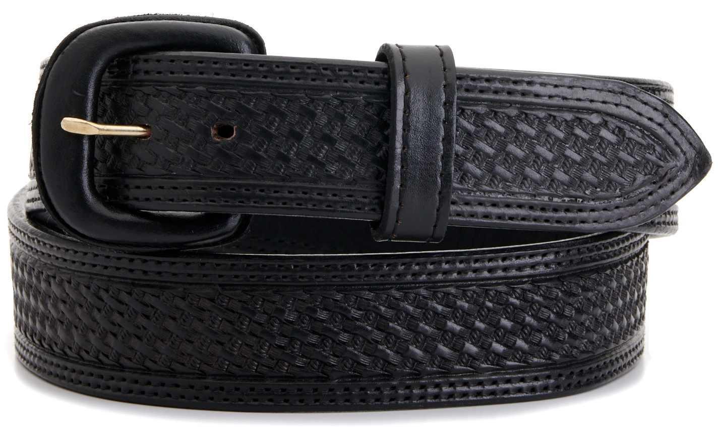 Vogt Men's Black Basket Weave Western Belt - Image 1