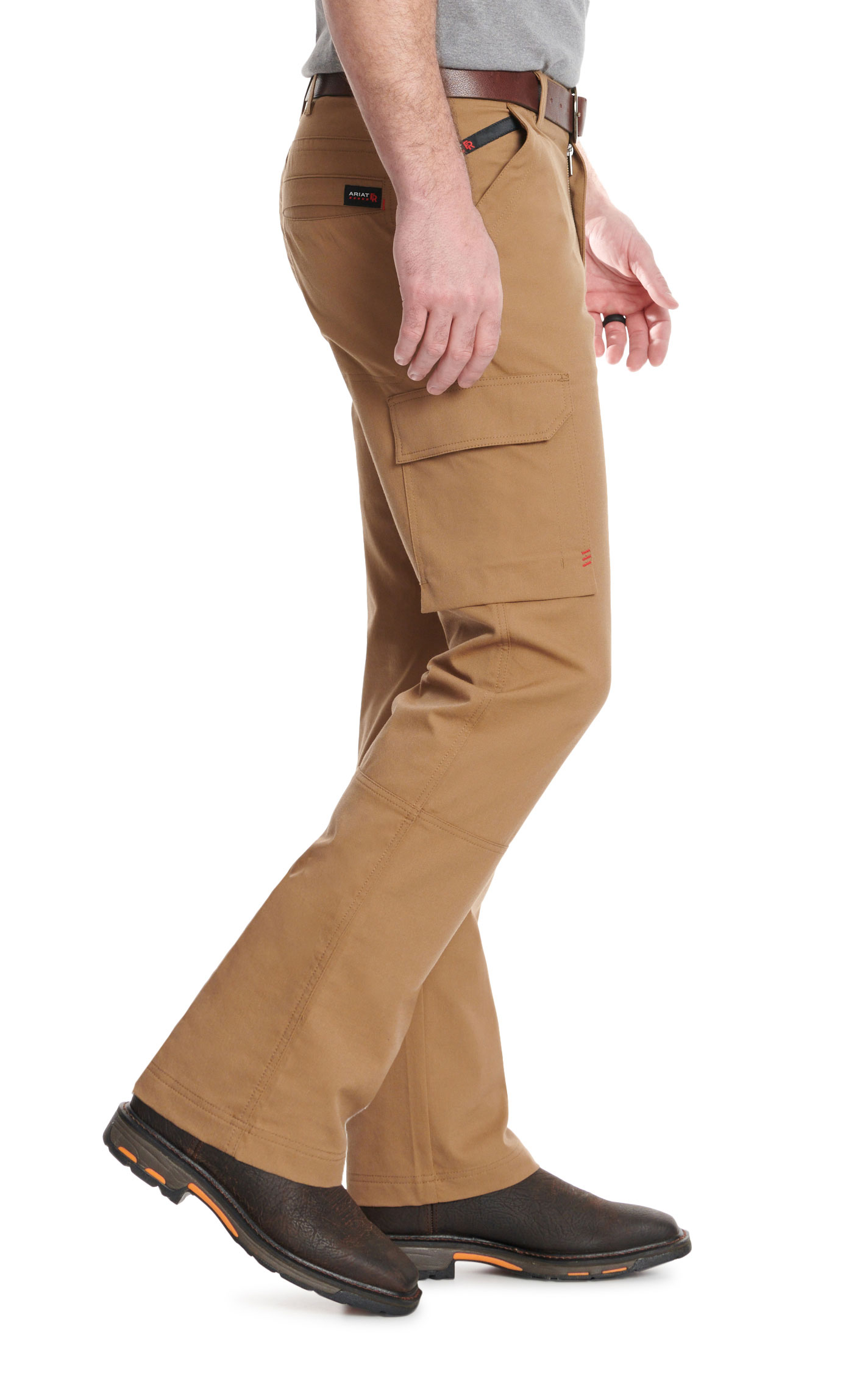 Ariat Men's M7 Caramel Khaki Duralight Twill Straight Leg FR Work Pants - Image 1