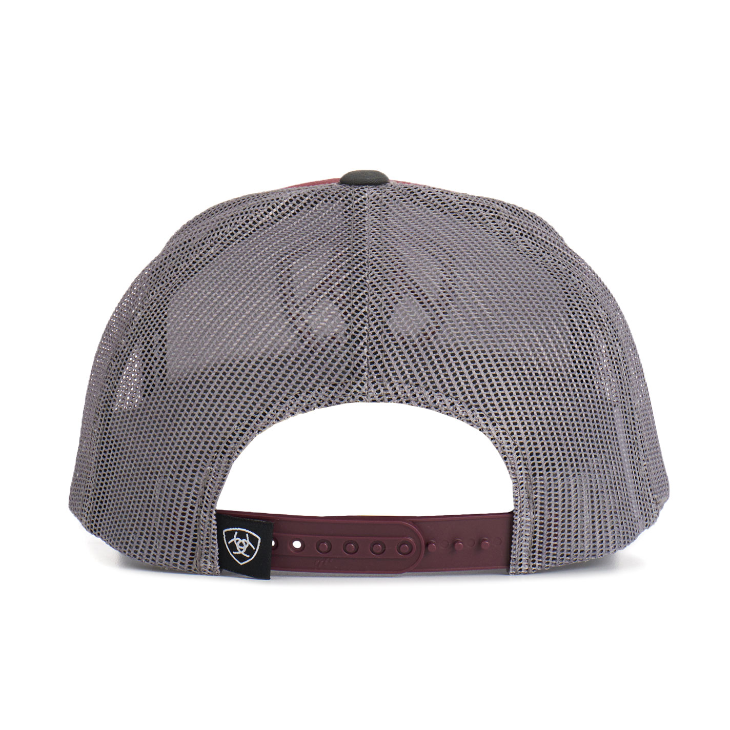 Ariat Men's Maroon & Gray Embroidered Logo Shield Cap - Image 1