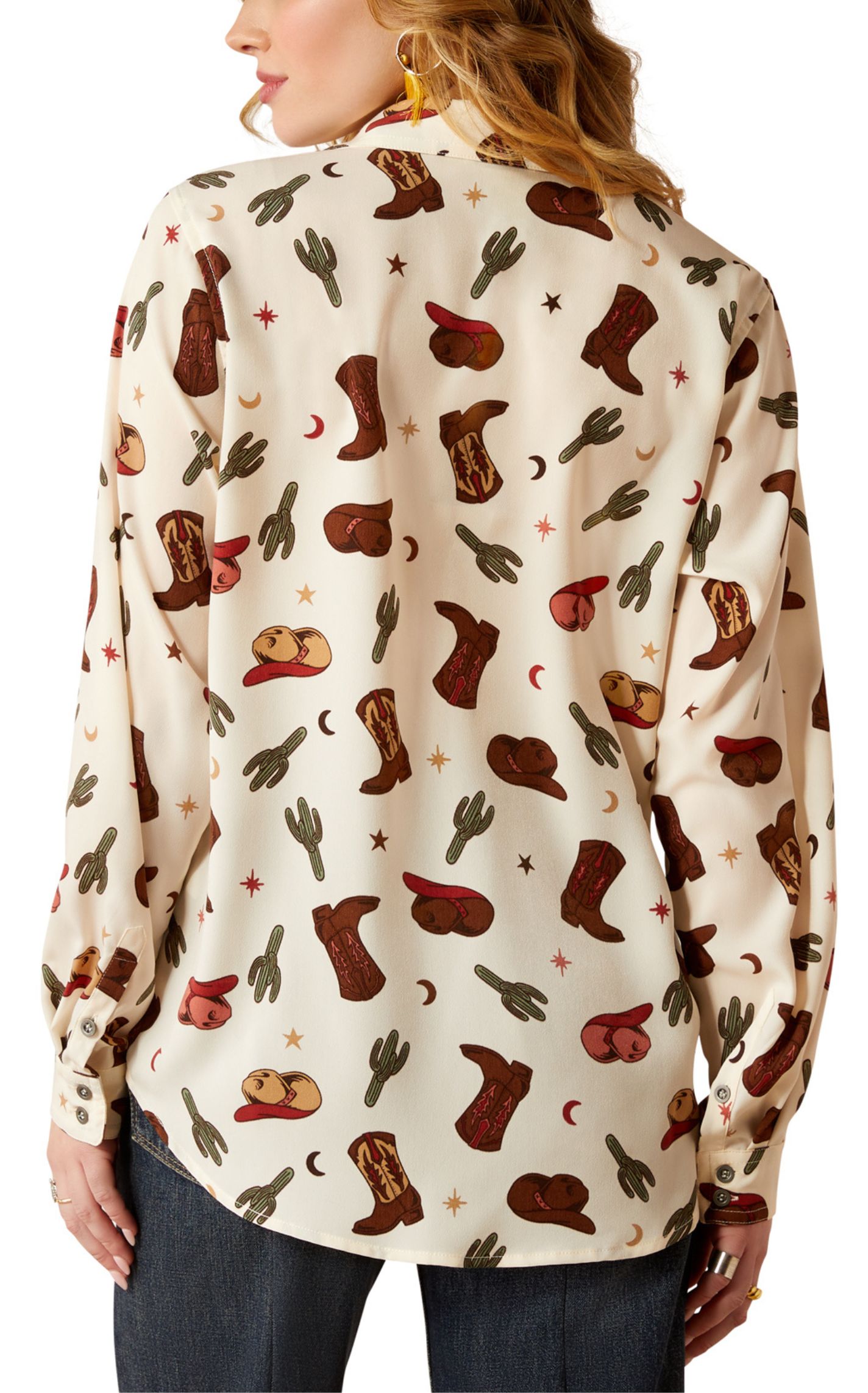 Ariat Women's Cream Homestyle Western Print Top - Image 1