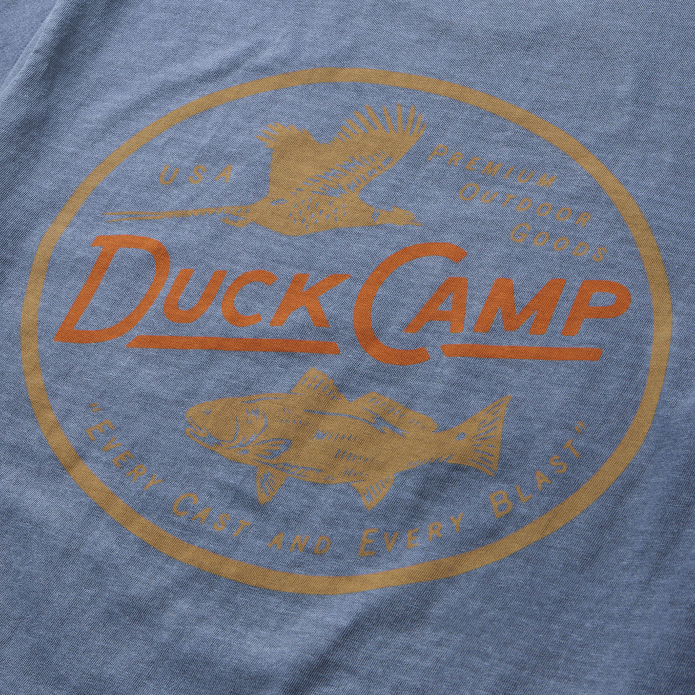 Duck Camp Men's Denim Blue Pheasant Redfish Graphic T-Shirt - Image 1
