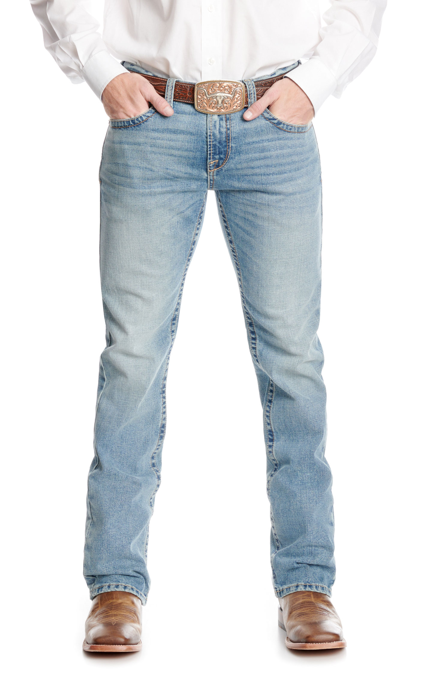 Ariat Men's M7 Jasper Orleans Light Wash Straight Jeans - Image 1