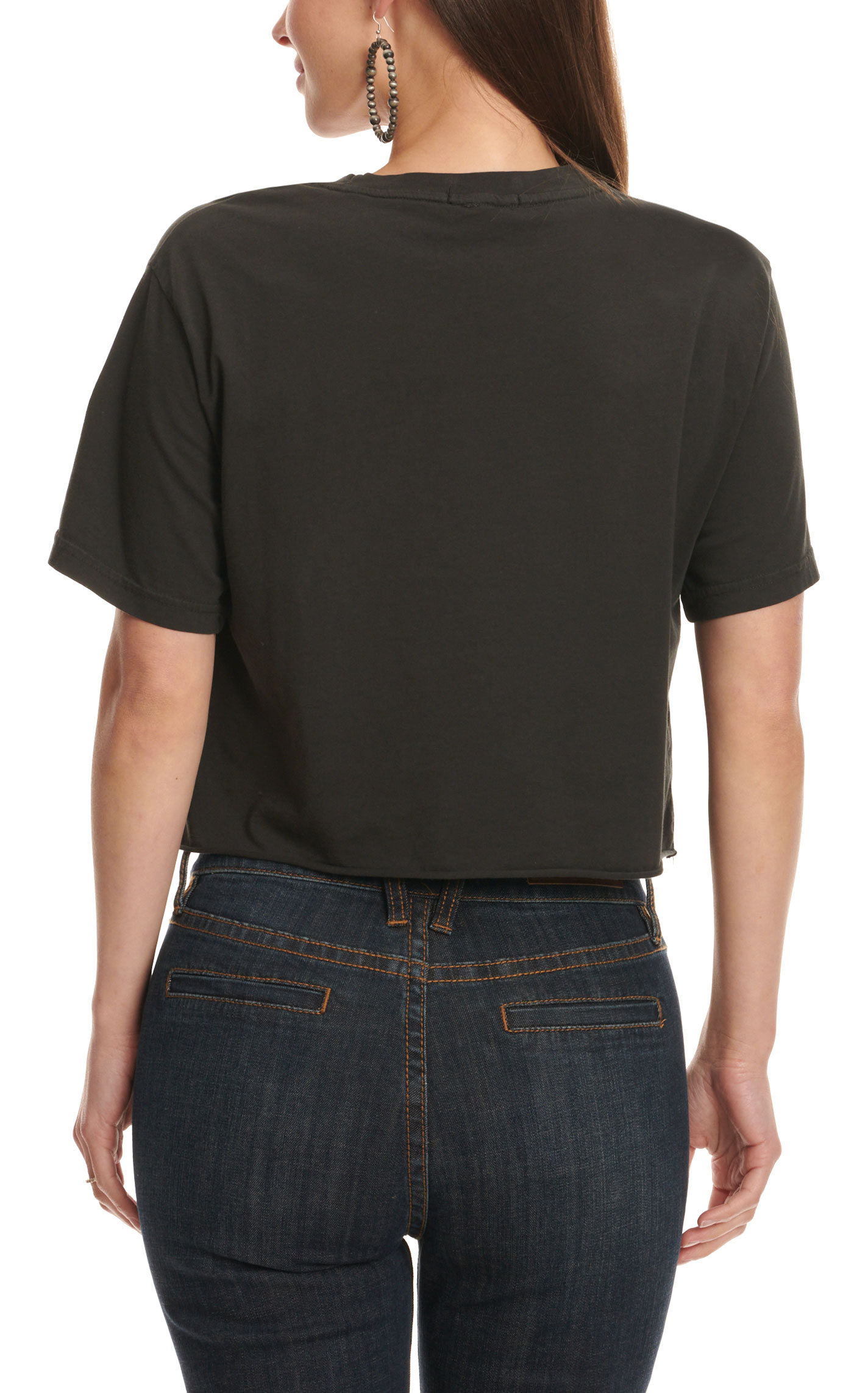 Refined Canvas Women's Black American Cowboy Graphic Cropped T-Shirt - Image 1