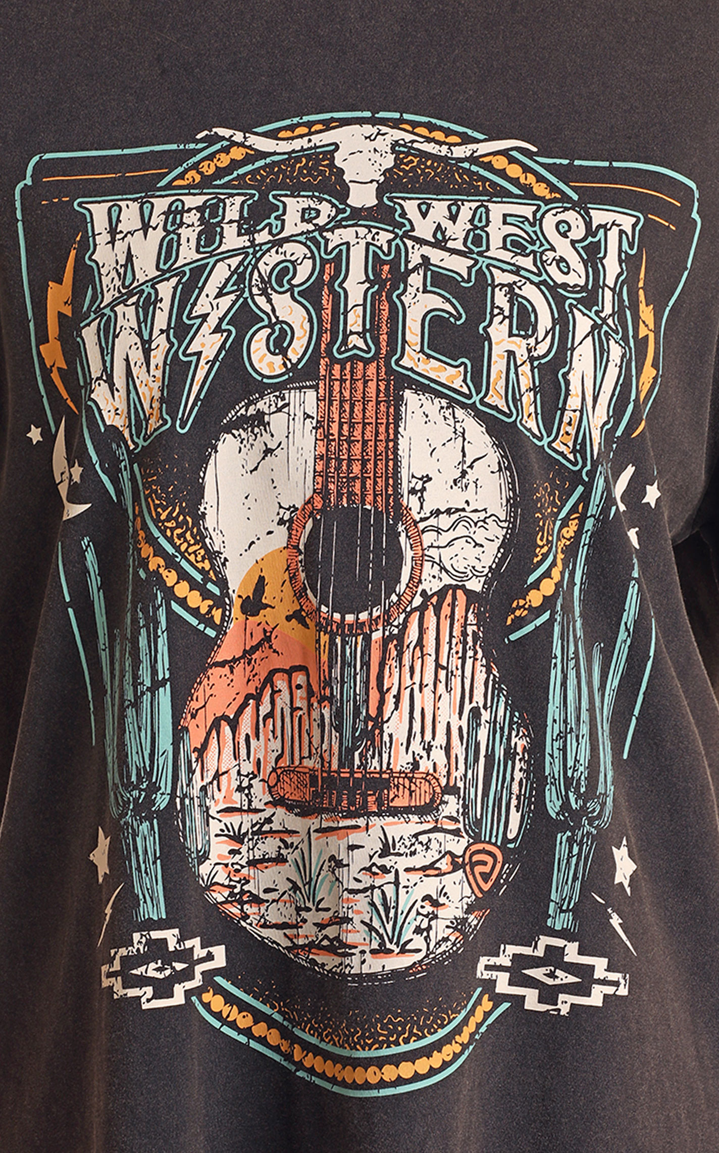 Rock & Roll Denim Women's Black Wild West T-Shirt Dress - Image 1