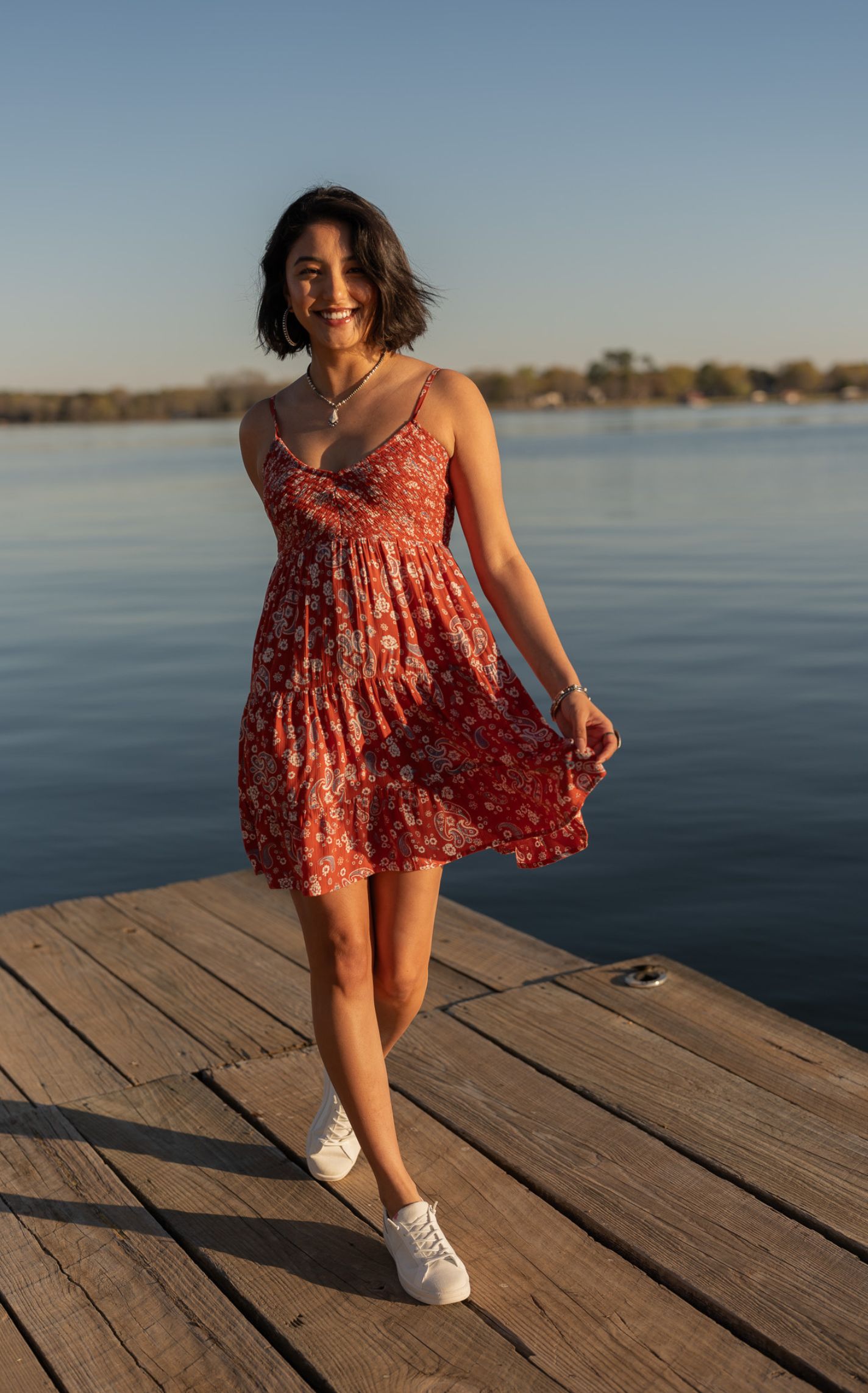 Rockin C Women's Red Floral Bandana Print Dress - Image 3