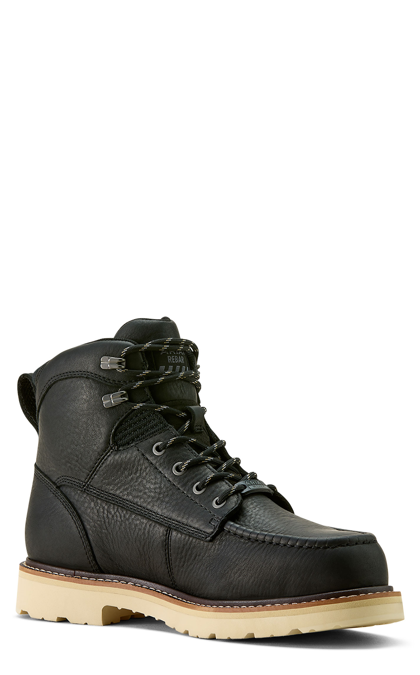 Ariat Men's Rebar Lift Waterproof Black Composite Round Toe Work Boots - Image 1