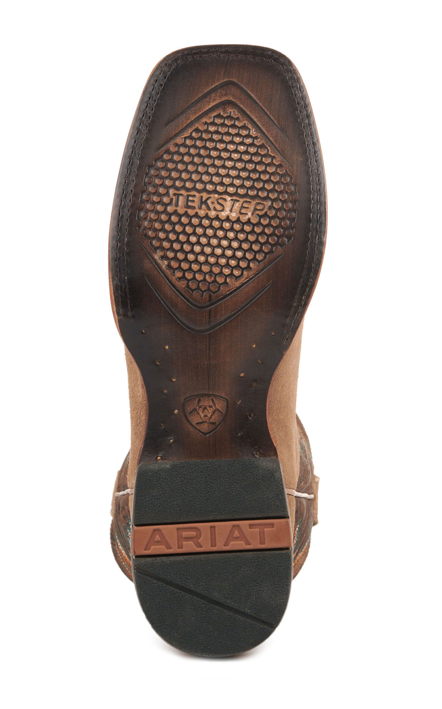 Ariat Men's Sting Tan Roughout and Dark Tan TekStep Wide Square Toe Cowboy Boots - Image 1