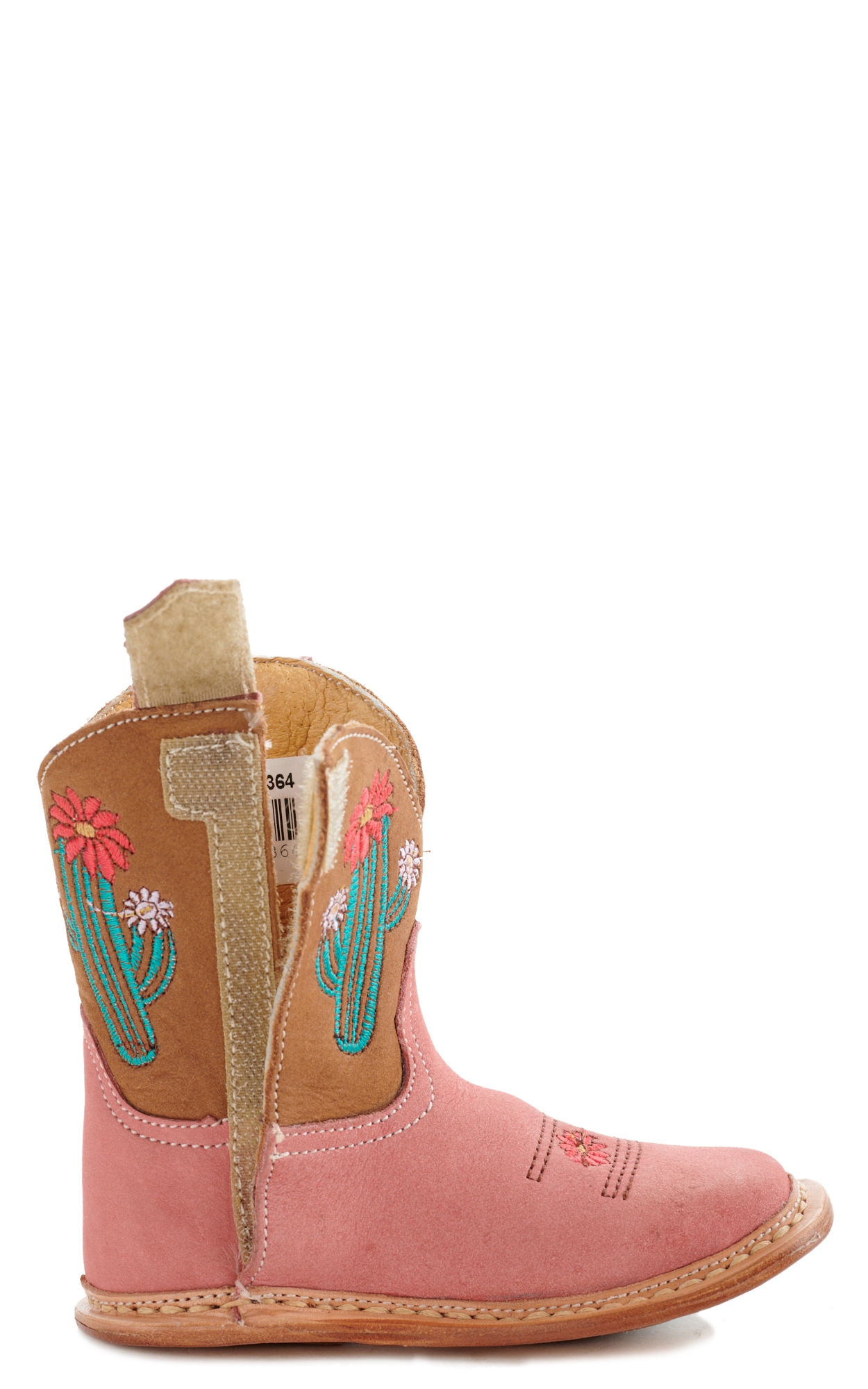Roper Infant Cowbaby Pink Cactus Round Toe Boot - Image 1