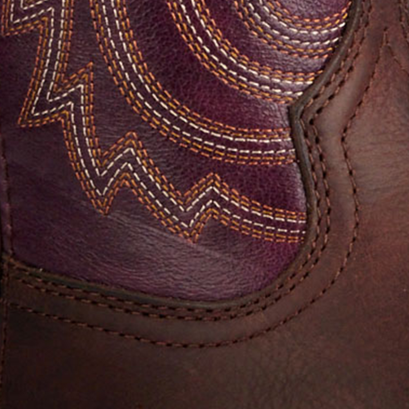 Ariat Men’s  Sport Big Country Barley Brown and Purple Wide Square Toe Cowboy Boots - Image 1