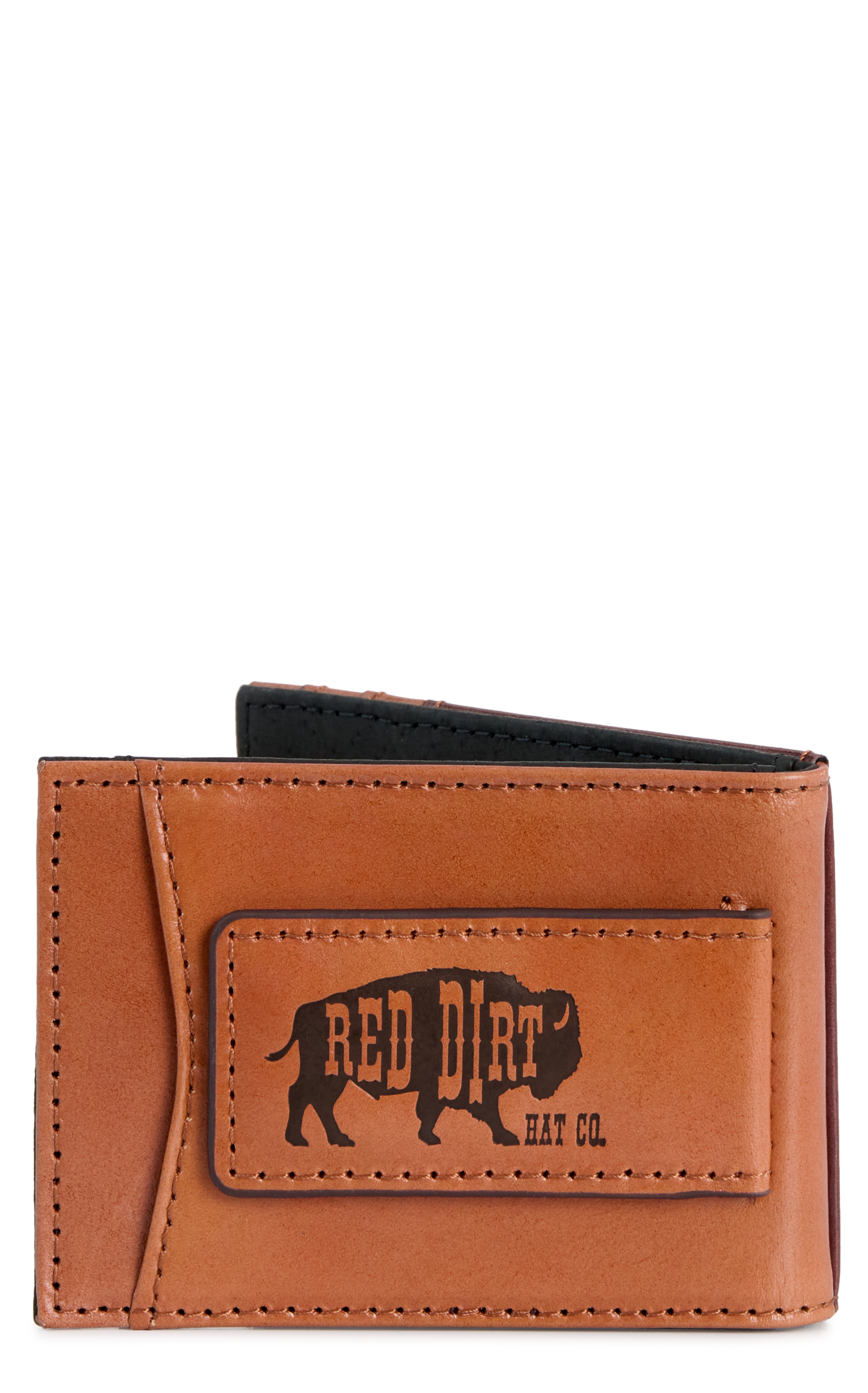 Red Dirt Hat Co. Coffee & Royal Blue Underlay Bifold Card Case & Money Clip - Image 1
