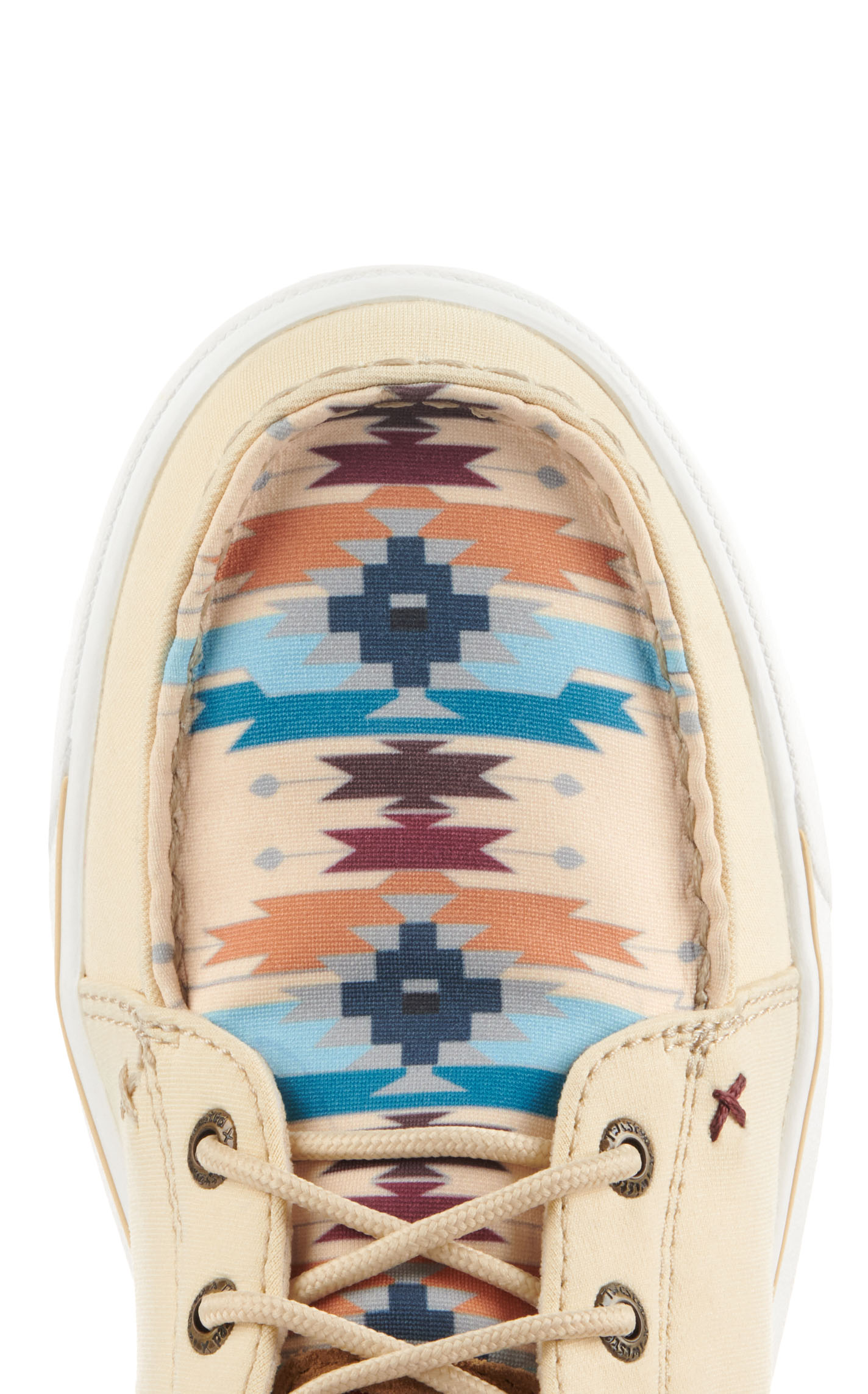 Twisted X Women's Kicks Wheat with Aztec Print Lace Up Casual Shoes - Image 1