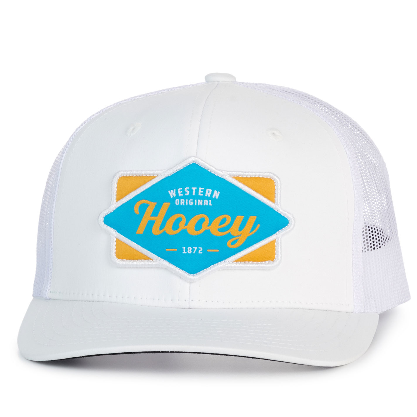 Hooey Men's White & Turquoise Diamond Logo Patch Cap - Image 1