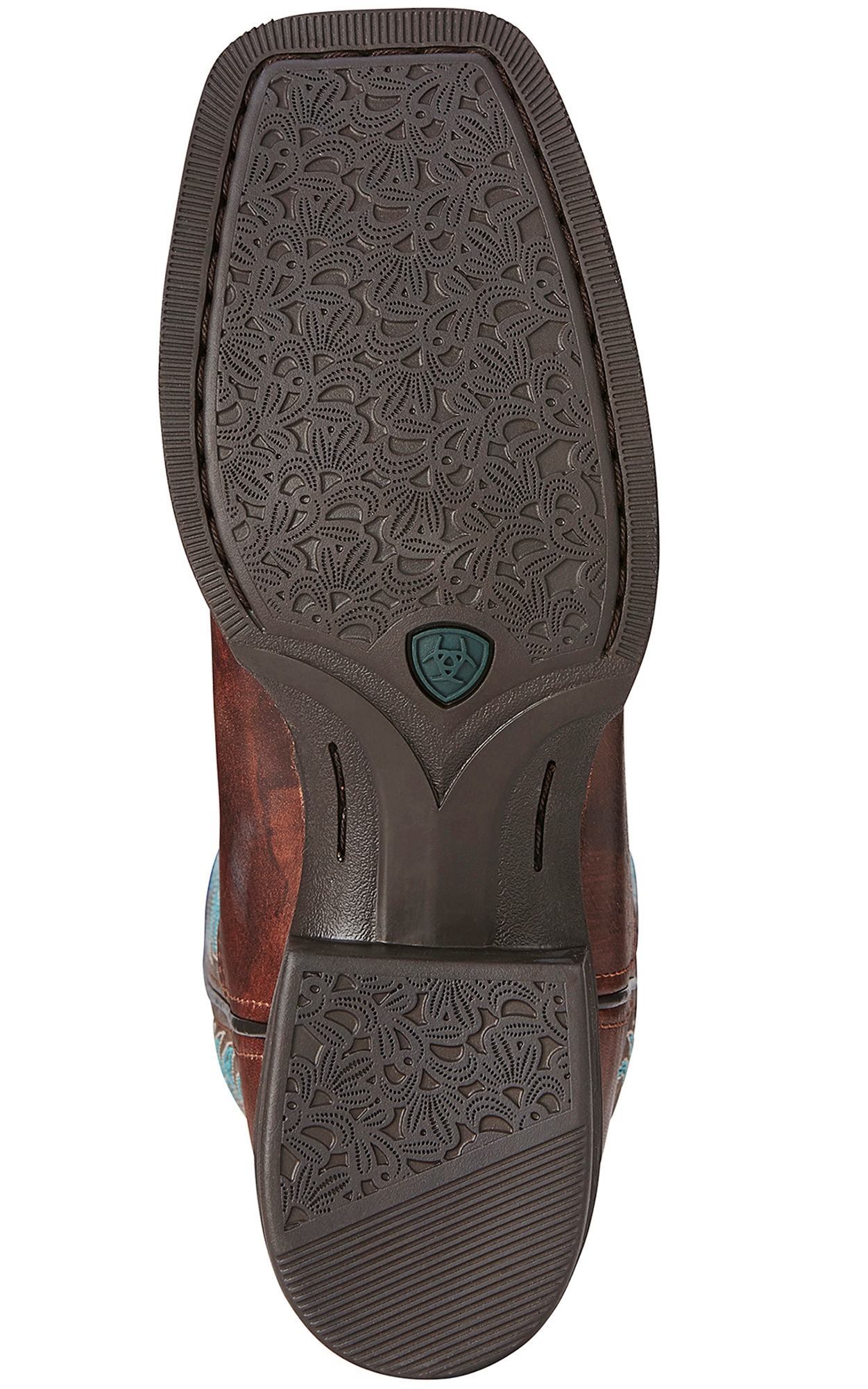 Ariat Women's Round Up Yukon Brown and Bronze Double Welt Square Toe Cowboy Boots - Image 1