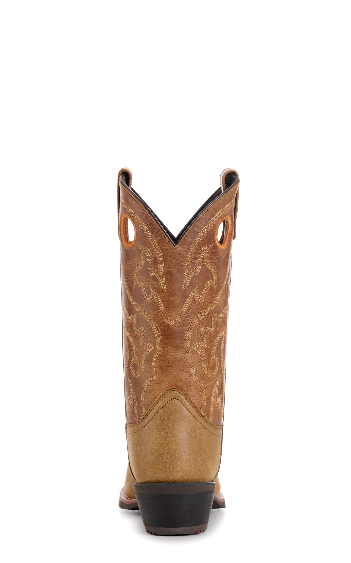 Laredo Men’s Tan Frontier Punchy Square Toe Cowboy Boots - Image 1