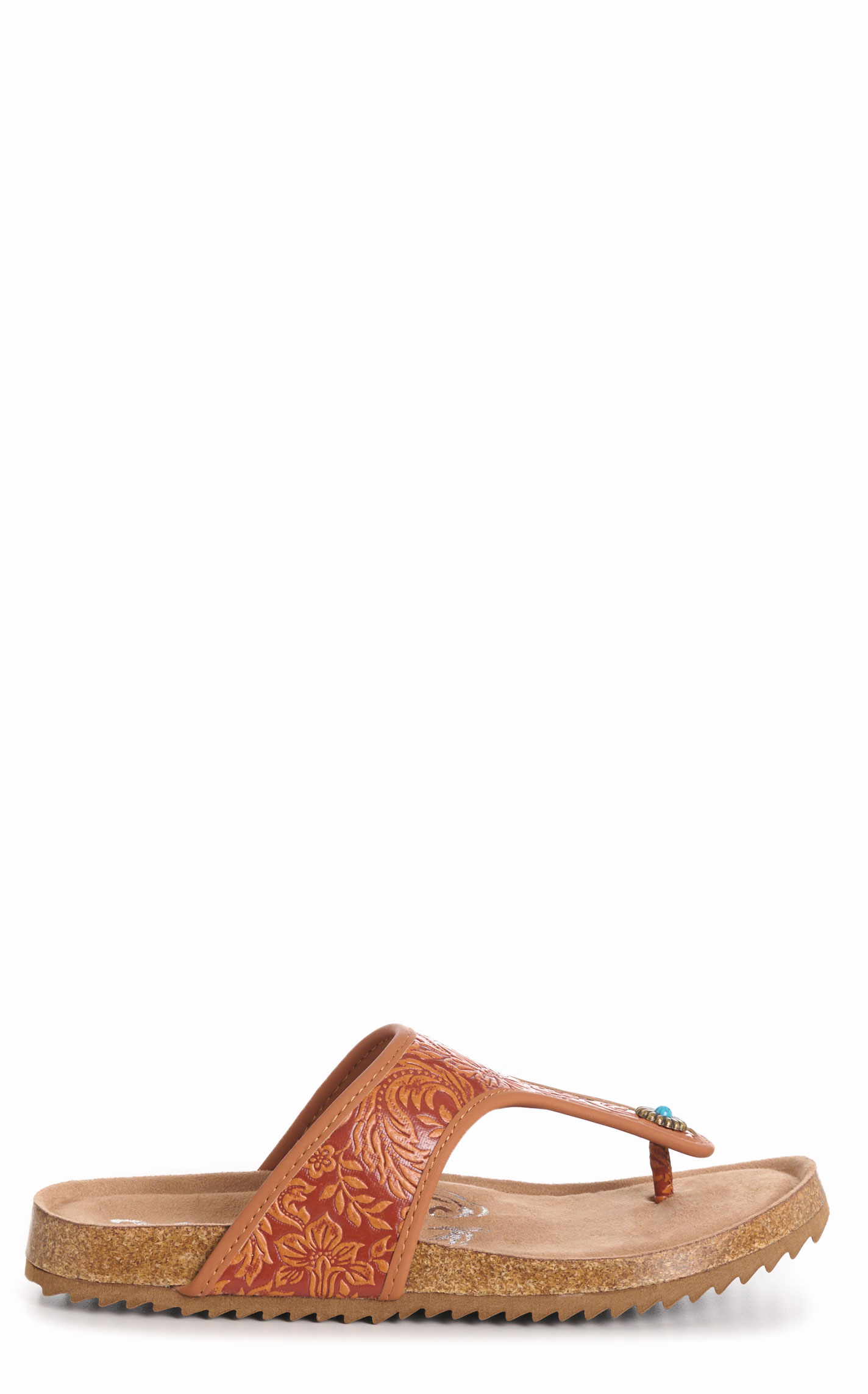 Very G Women’s Brown and Rust Danni Embossed Faux Leather Slip On Sandals - Image 1