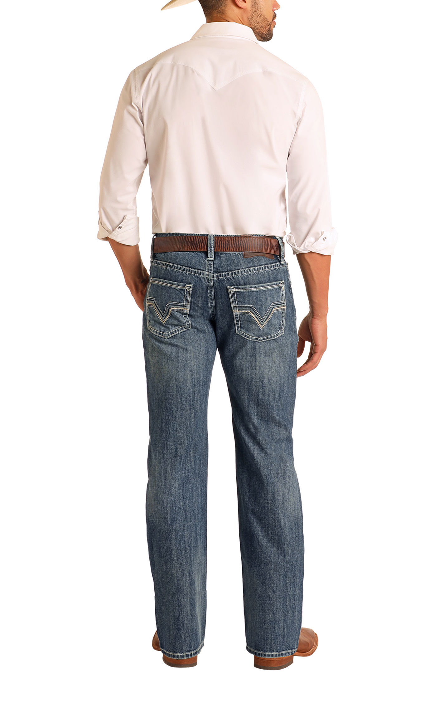 Rock & Roll Denim Men's Double Barrel Vintage WashStraight Leg Jeans - Image 1