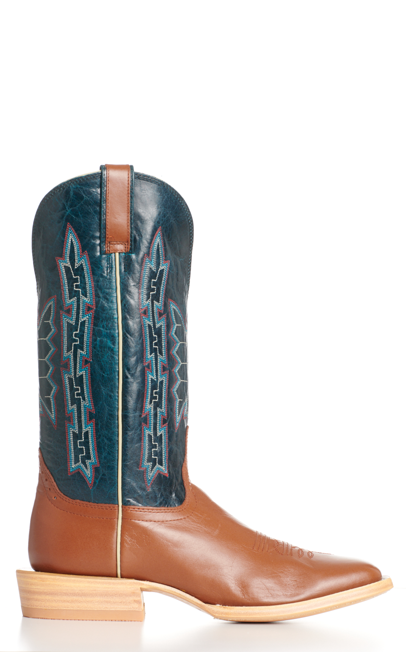 Hondo Men's Pagsoa Benedictine and Navy Square Toe Cowboy Boots - Image 1