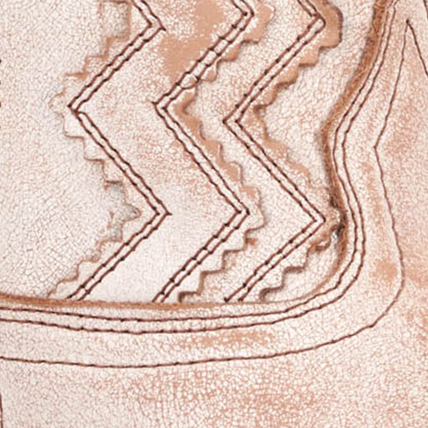 Laredo Women's Audrey Distressed Bone with Zig Zag Overlay Punchy Square Toe Cowboy Boots - Image 1