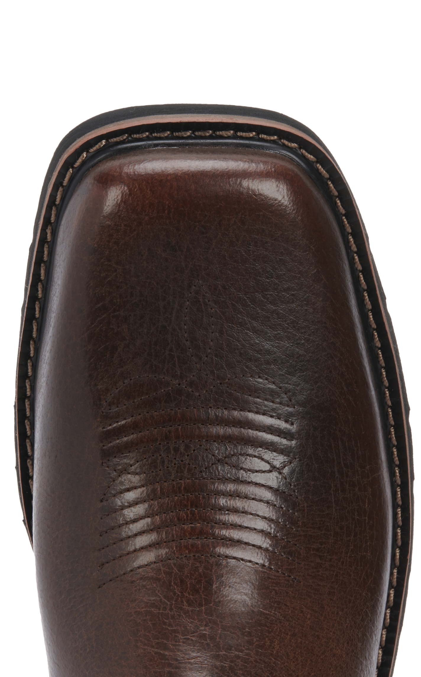 Justin Men's Stampede Driller Copper Brown and Ivory Square Toe Work Boot - Image 1