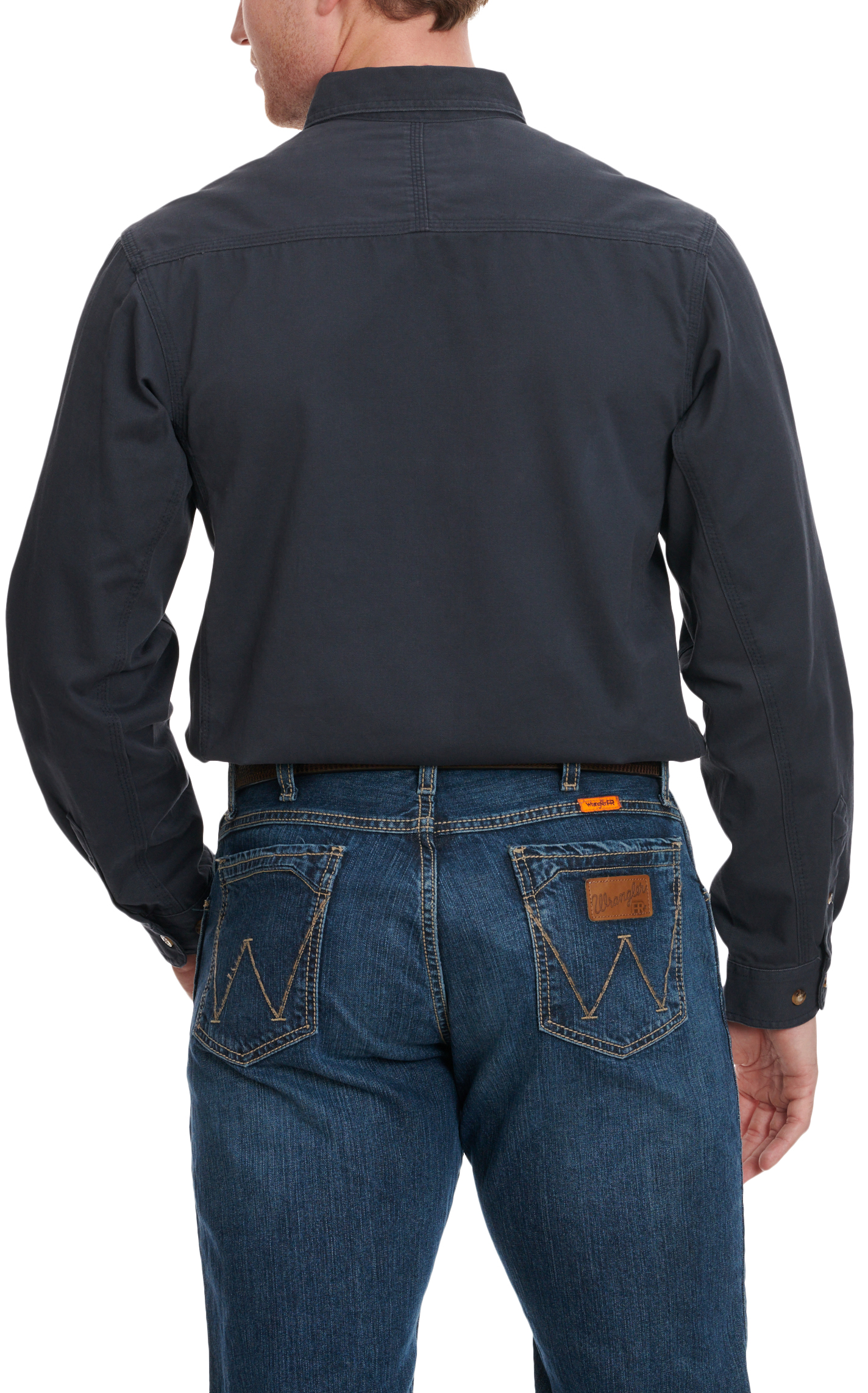 RIGGS by Wrangler Men's Dark Navy Long Sleeve Work Performance Shirt - Image 3